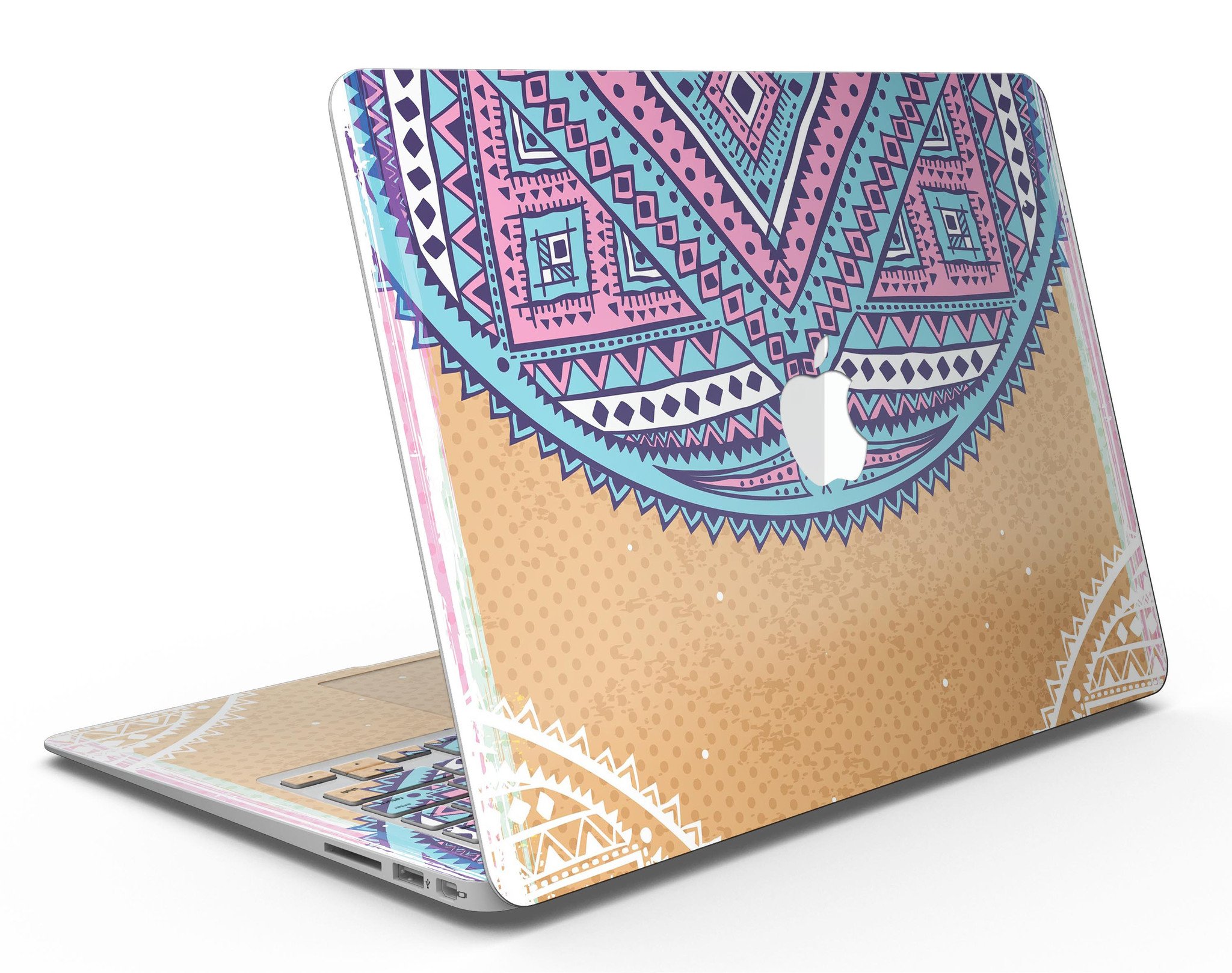 Ethnic Tribe Pattern V2 MacBook Air Skin Kit showcasing vibrant ethnic design on a sleek MacBook Air.