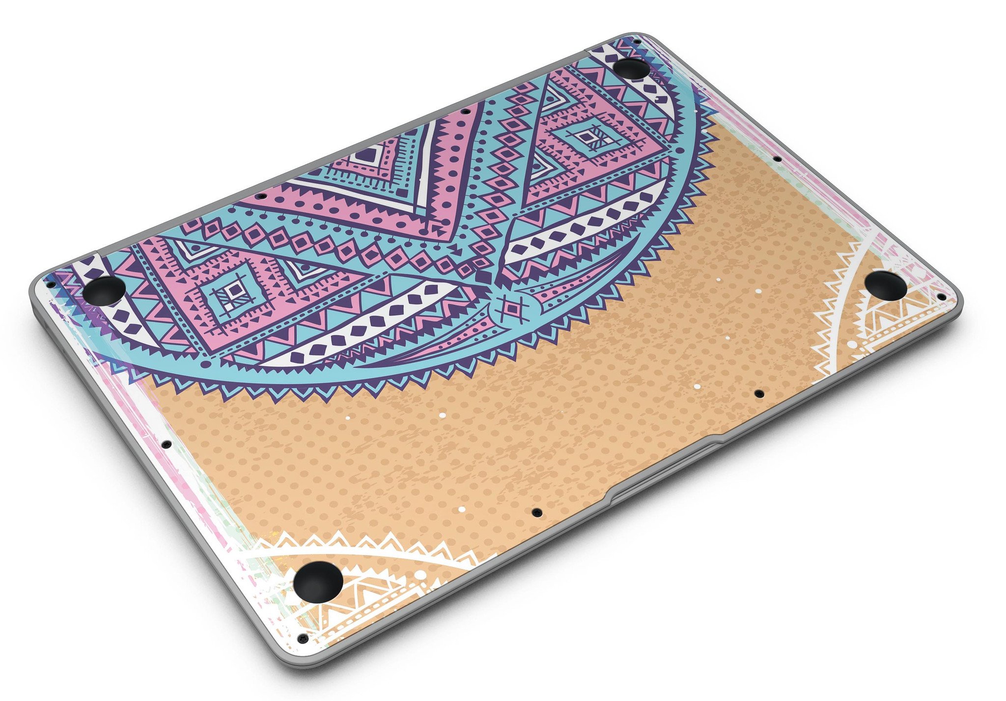 Ethnic Tribe Pattern V2 MacBook Air Skin Kit showcasing vibrant ethnic design on a sleek MacBook Air.