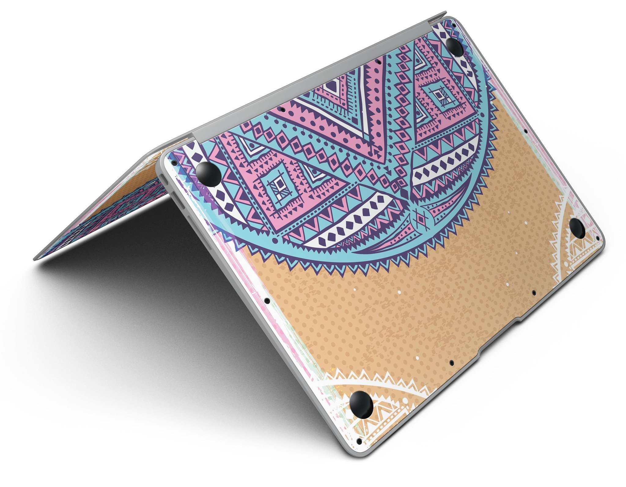 Ethnic Tribe Pattern V2 MacBook Air Skin Kit showcasing vibrant ethnic design on a sleek MacBook Air.