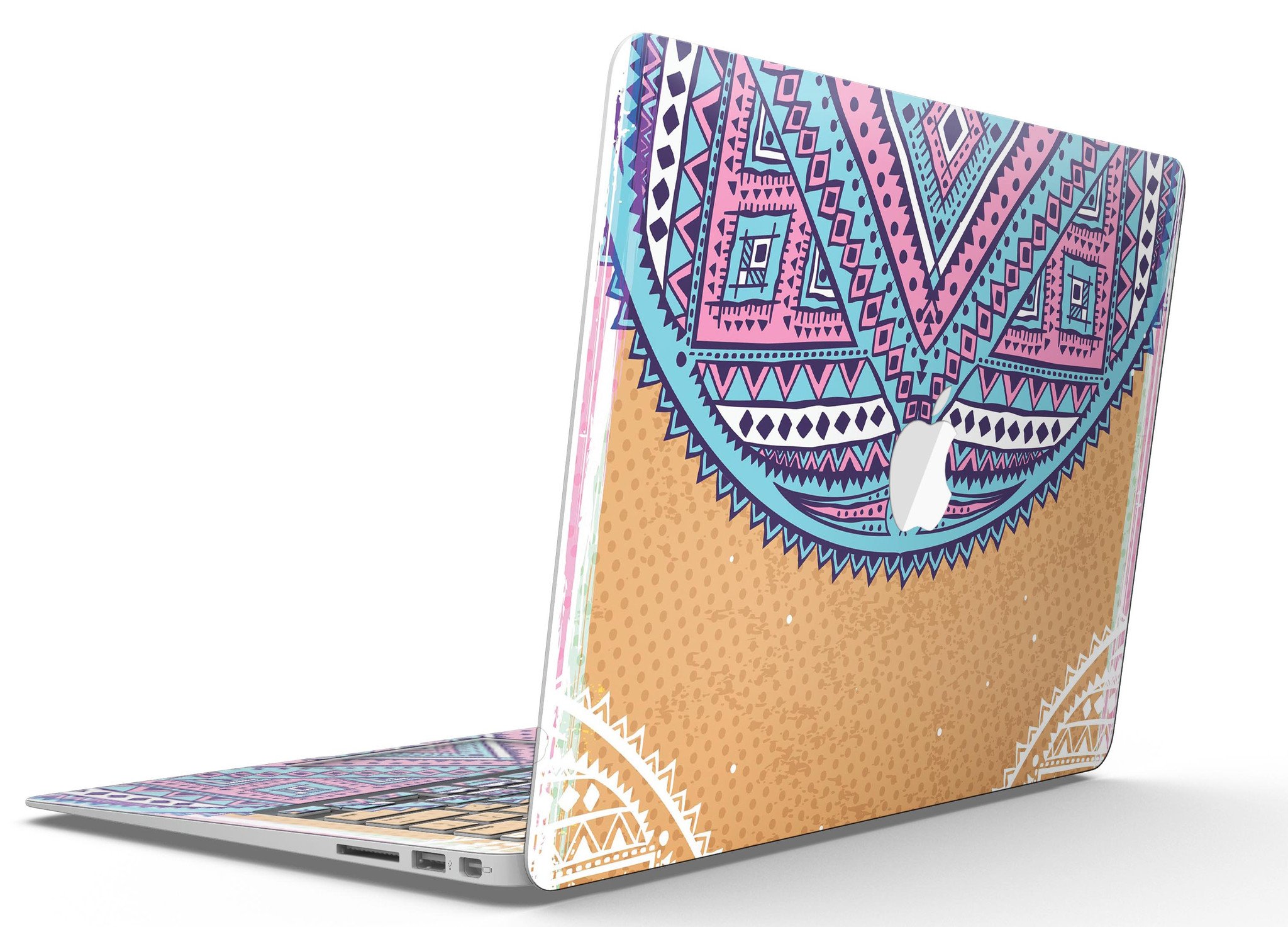 Ethnic Tribe Pattern V2 MacBook Air Skin Kit showcasing vibrant ethnic design on a sleek MacBook Air.