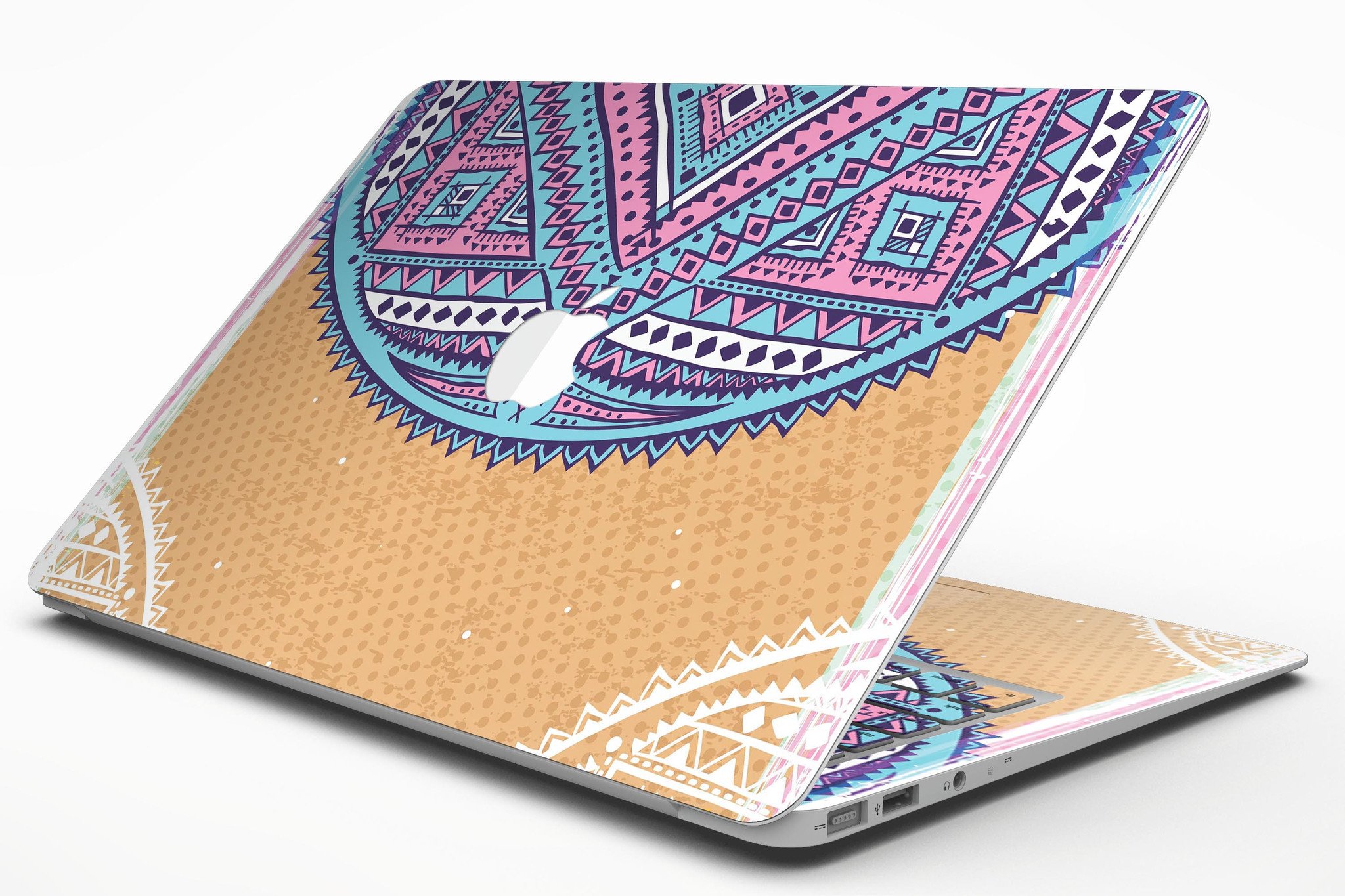 Ethnic Tribe Pattern V2 MacBook Air Skin Kit showcasing vibrant ethnic design on a sleek MacBook Air.