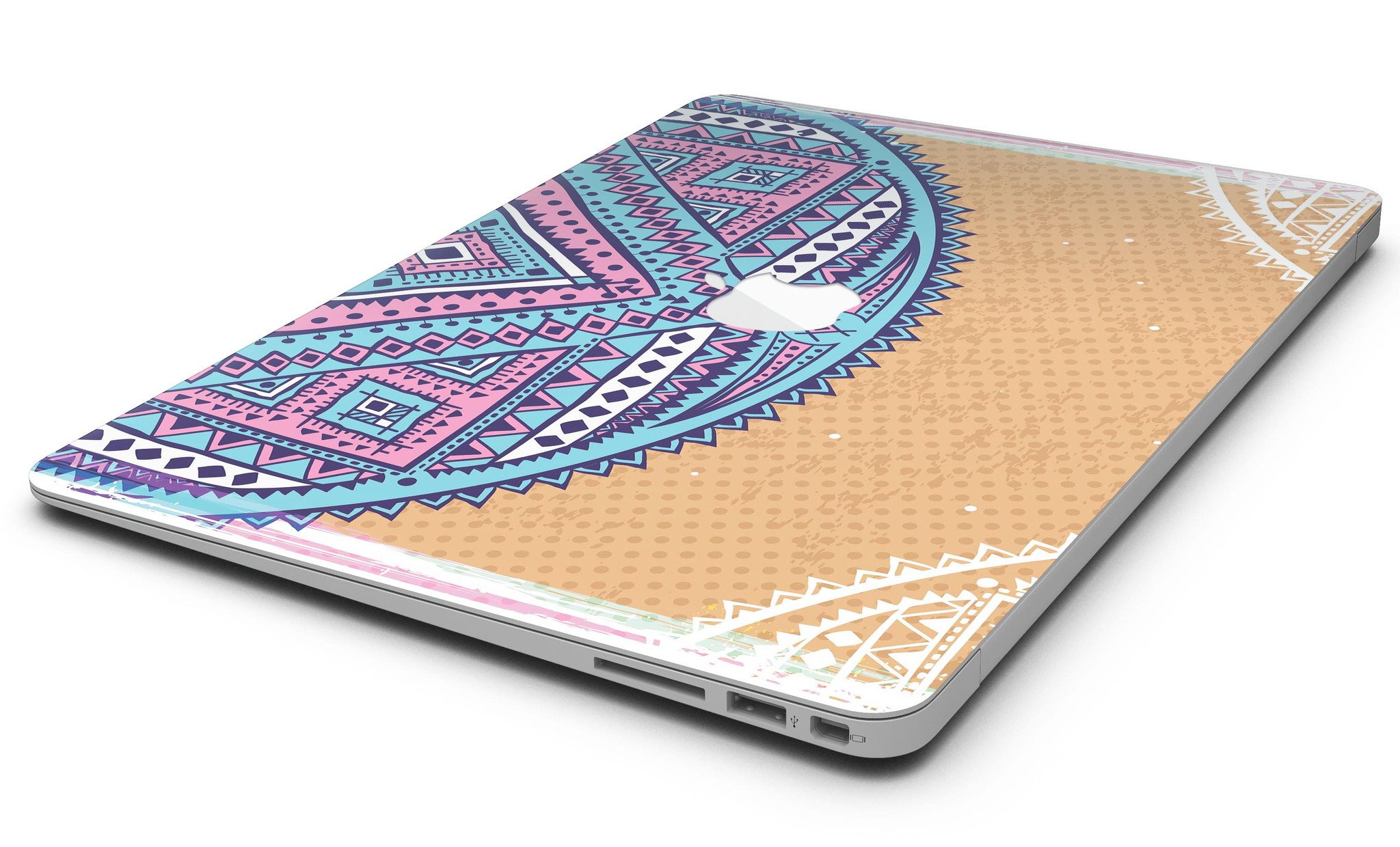 Ethnic Tribe Pattern V2 MacBook Air Skin Kit showcasing vibrant ethnic design on a sleek MacBook Air.