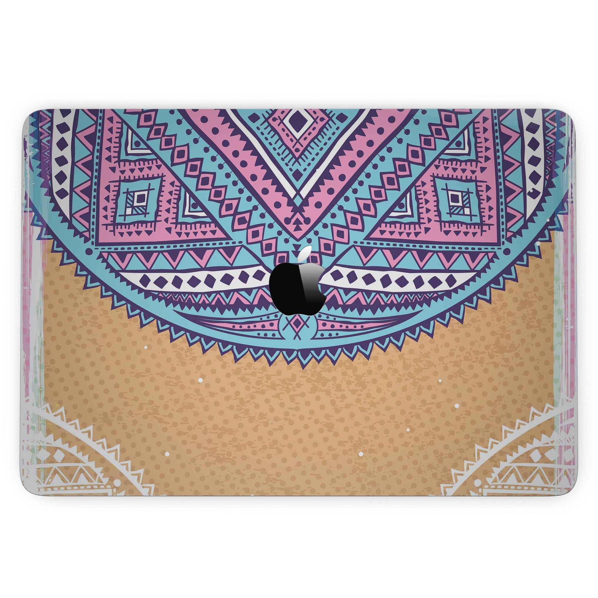 Ethnic Tribe Pattern V2 skin kit for MacBook Pro with Touch Bar, showcasing vibrant tribal designs on a sleek device.