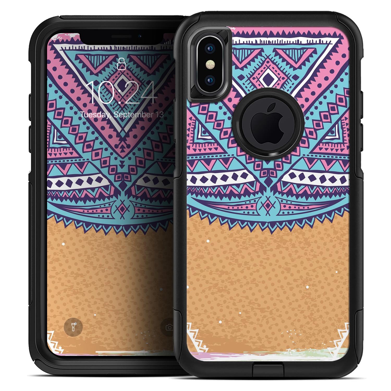 Ethnic Tribe Pattern V2 Skin Kit for iPhone OtterBox Cases featuring vibrant tribal designs and premium materials.