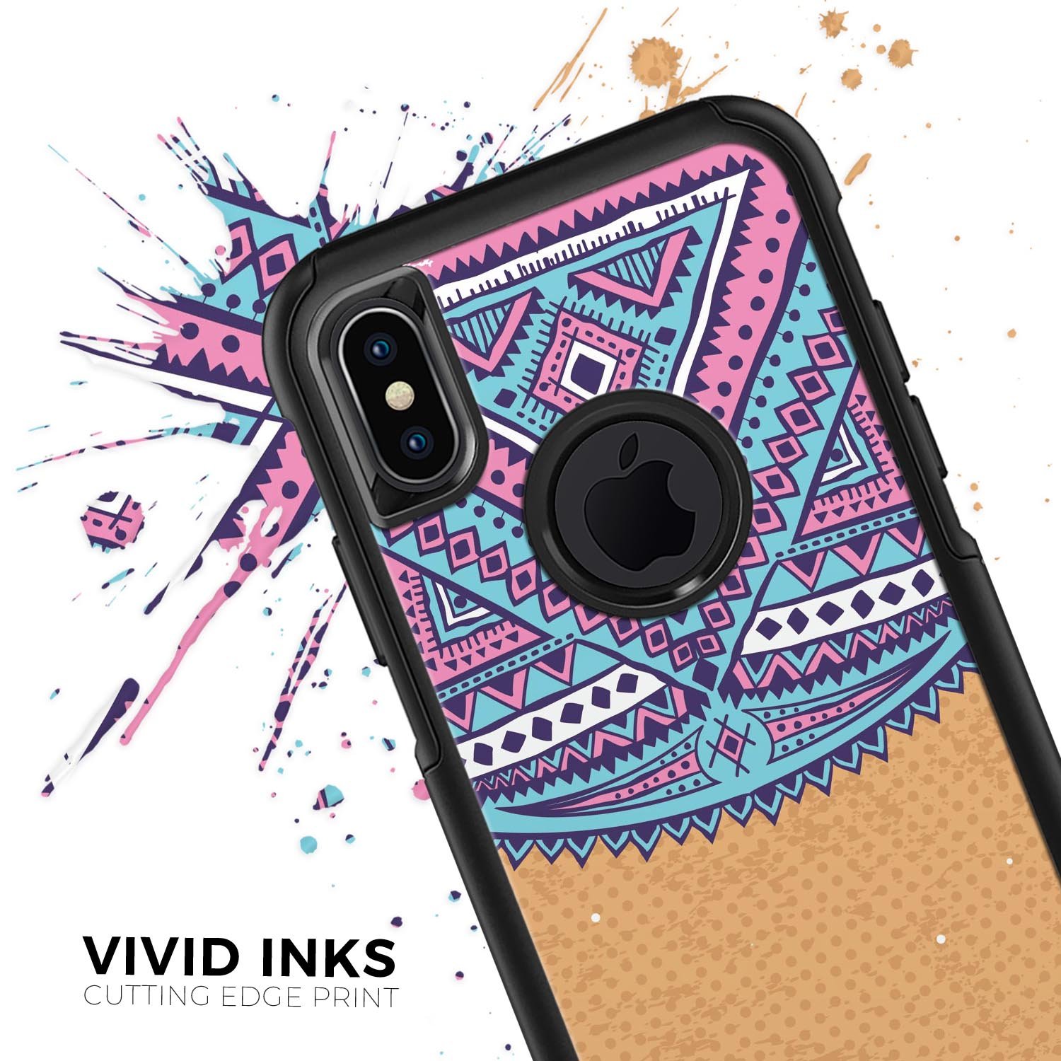 Ethnic Tribe Pattern V2 Skin Kit for iPhone OtterBox Cases featuring vibrant tribal designs and premium materials.