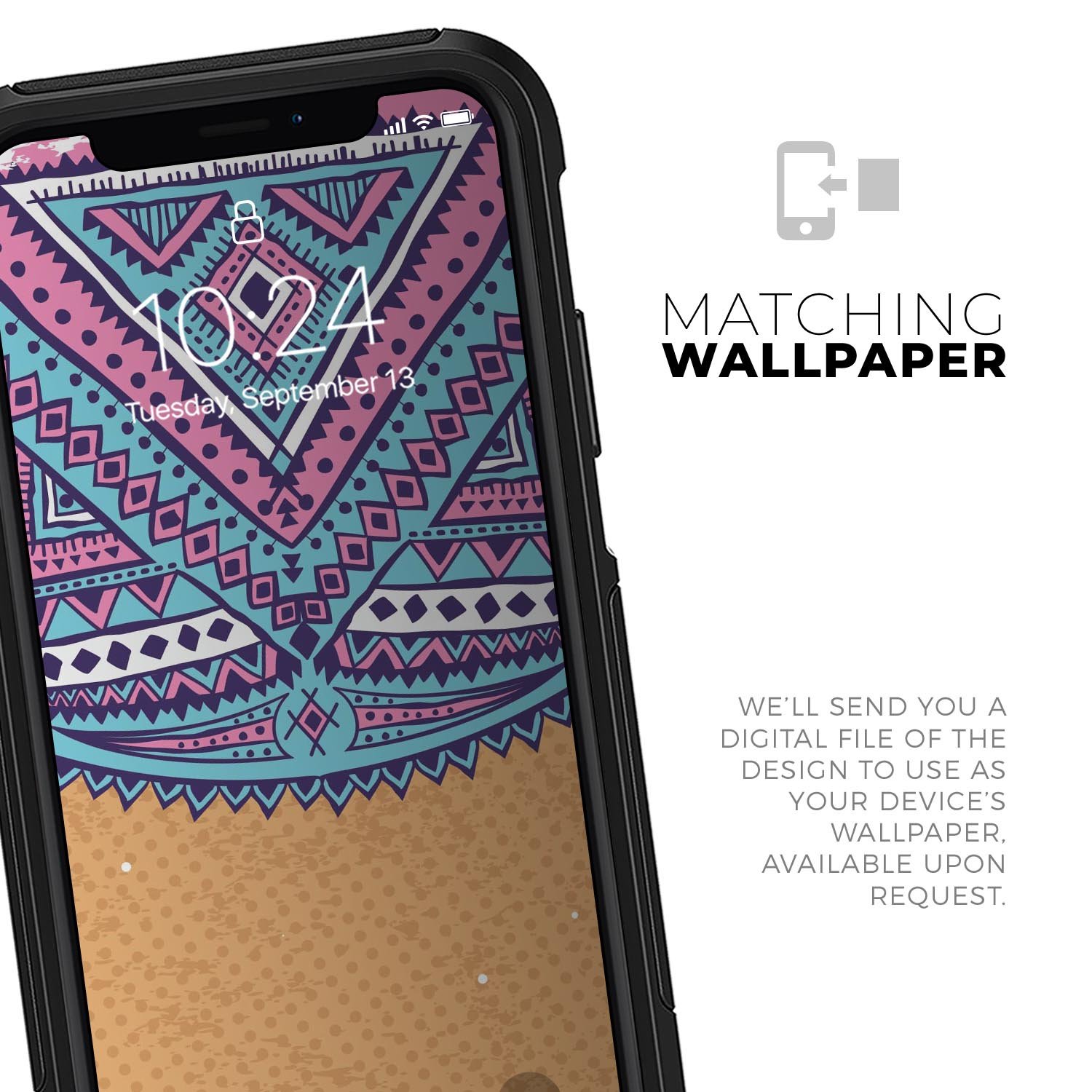 Ethnic Tribe Pattern V2 Skin Kit for iPhone OtterBox Cases featuring vibrant tribal designs and premium materials.