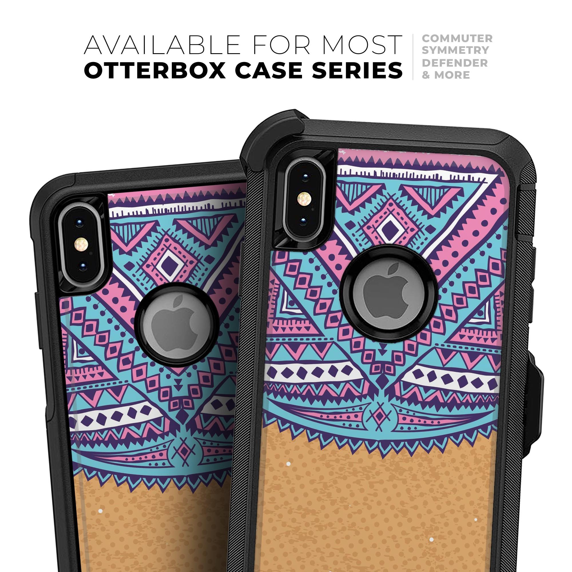 Ethnic Tribe Pattern V2 Skin Kit for iPhone OtterBox Cases featuring vibrant tribal designs and premium materials.