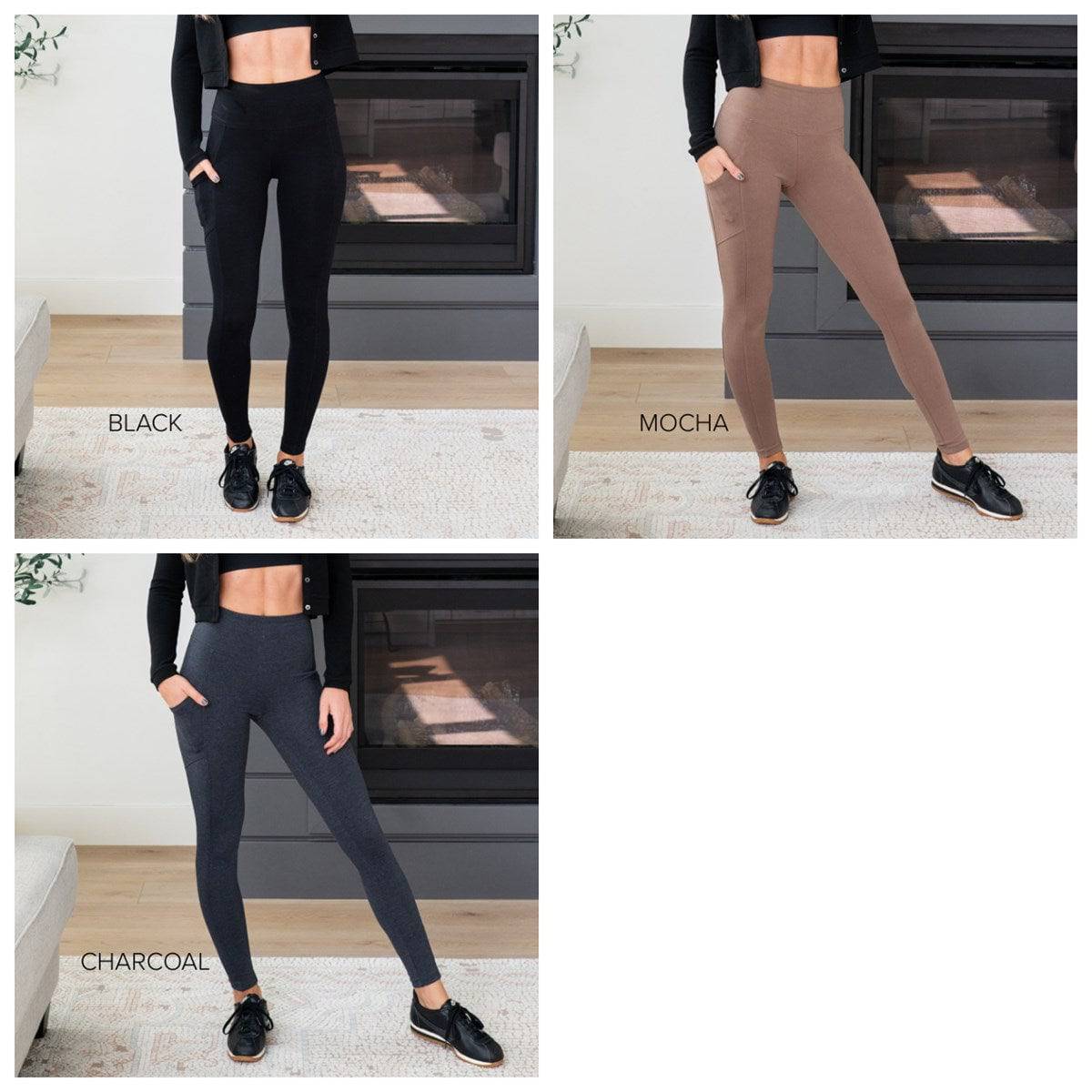 Everyday Pocket Leggings by Zenana, featuring a tall waistband and soft fabric, perfect for comfort and style.