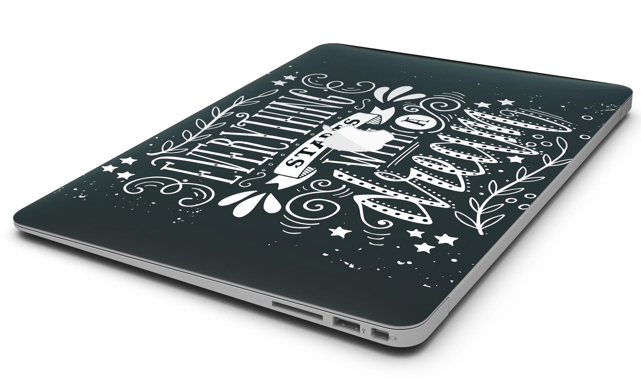 Everything Starts with a Dream MacBook Air Skin Kit showcasing glossy and matte finishes on a sleek MacBook Air.