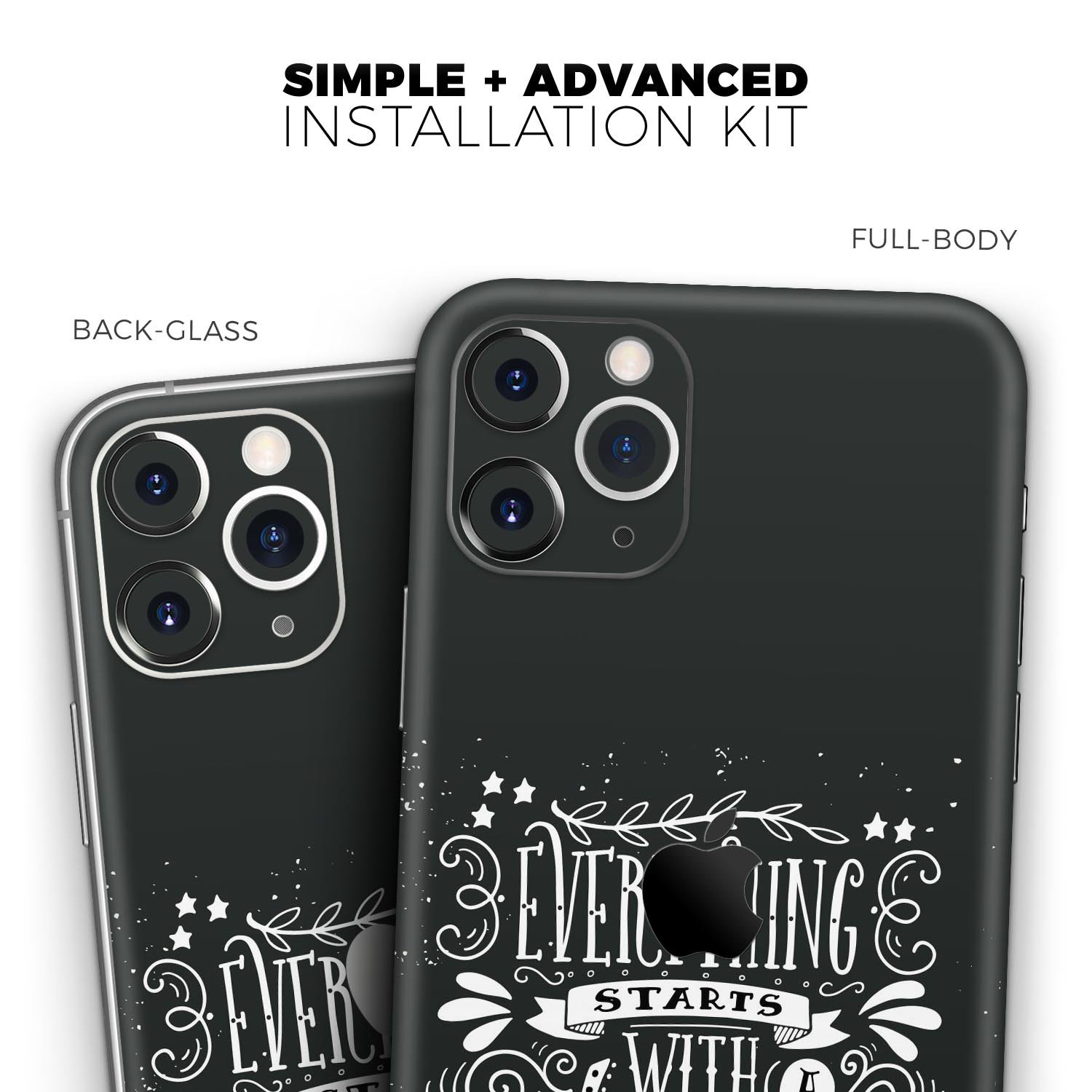 Everything Starts with a Dream Skin-Kit for Apple iPhone 11, showcasing a stylish design and premium vinyl material.