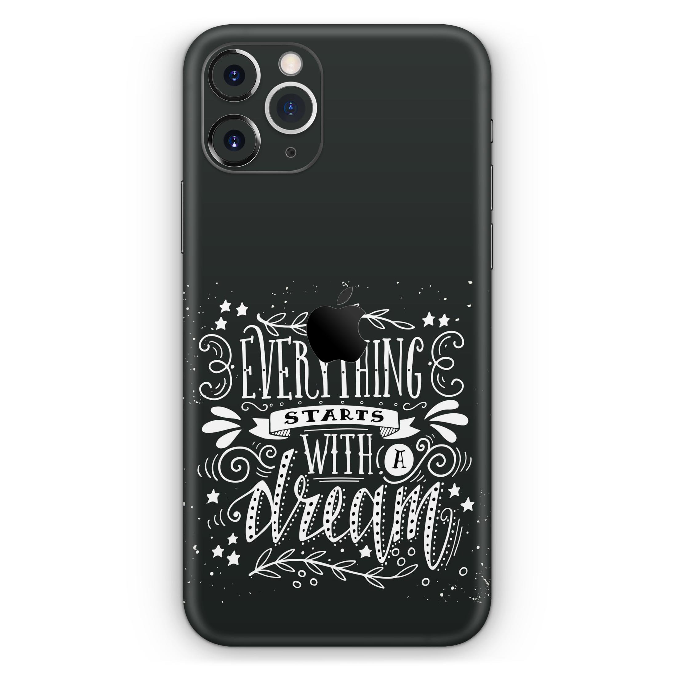 Everything Starts with a Dream Skin-Kit for Apple iPhone 11, showcasing a stylish design and premium vinyl material.