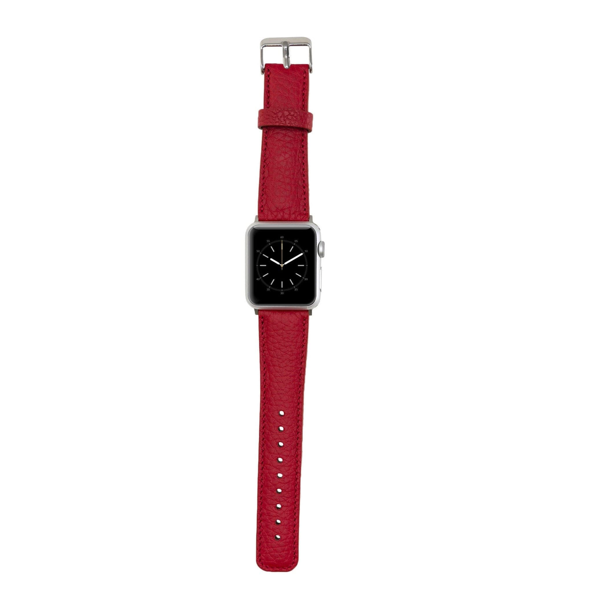 Exeter Classic Apple Watch Leather Strap in premium full-grain leather with stainless steel buckle, showcasing its elegant design.