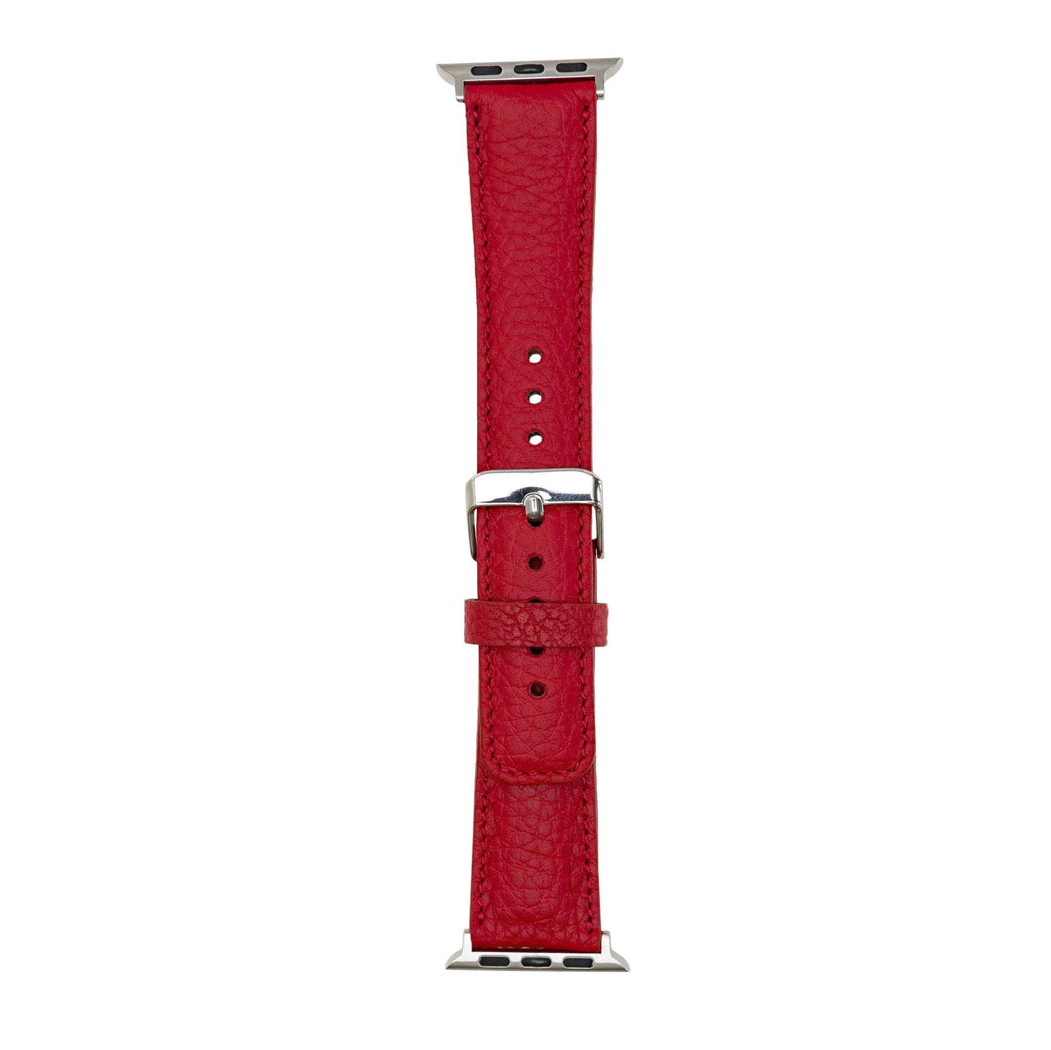 Exeter Classic Apple Watch Leather Strap in premium full-grain leather with stainless steel buckle, showcasing its elegant design.