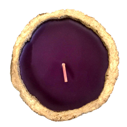 Exotic scented Brazil Nut candles made from rainforest pods, showcasing their unique design and eco-friendly materials.