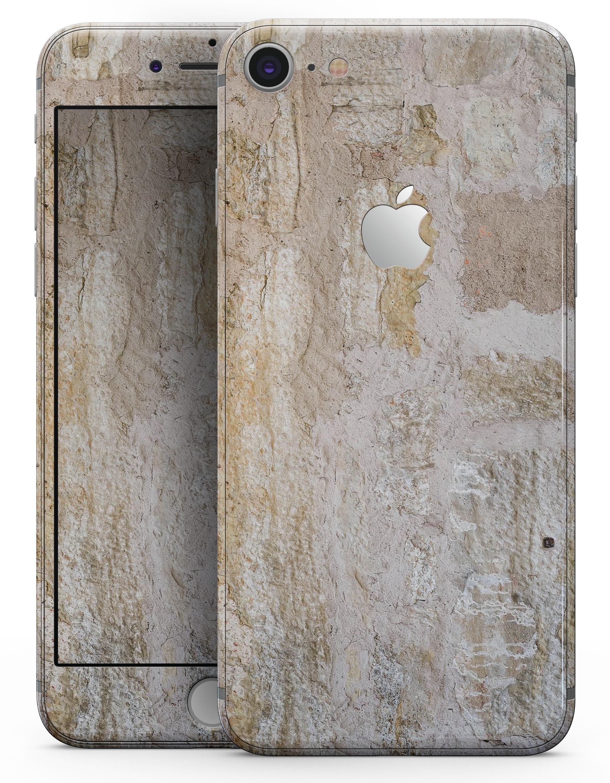 Exposed Eroding Brick Wall Skin-kit for iPhone 8 and 8 Plus, showcasing a stylish brick design on a sleek device.