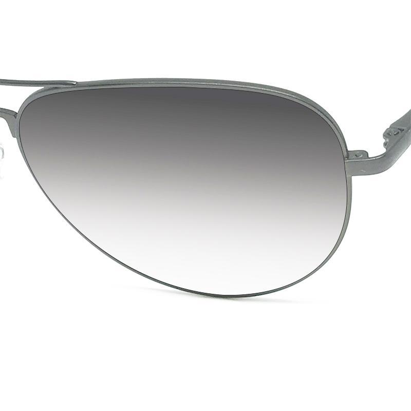 Silver aviator sunglasses, gradient lenses.