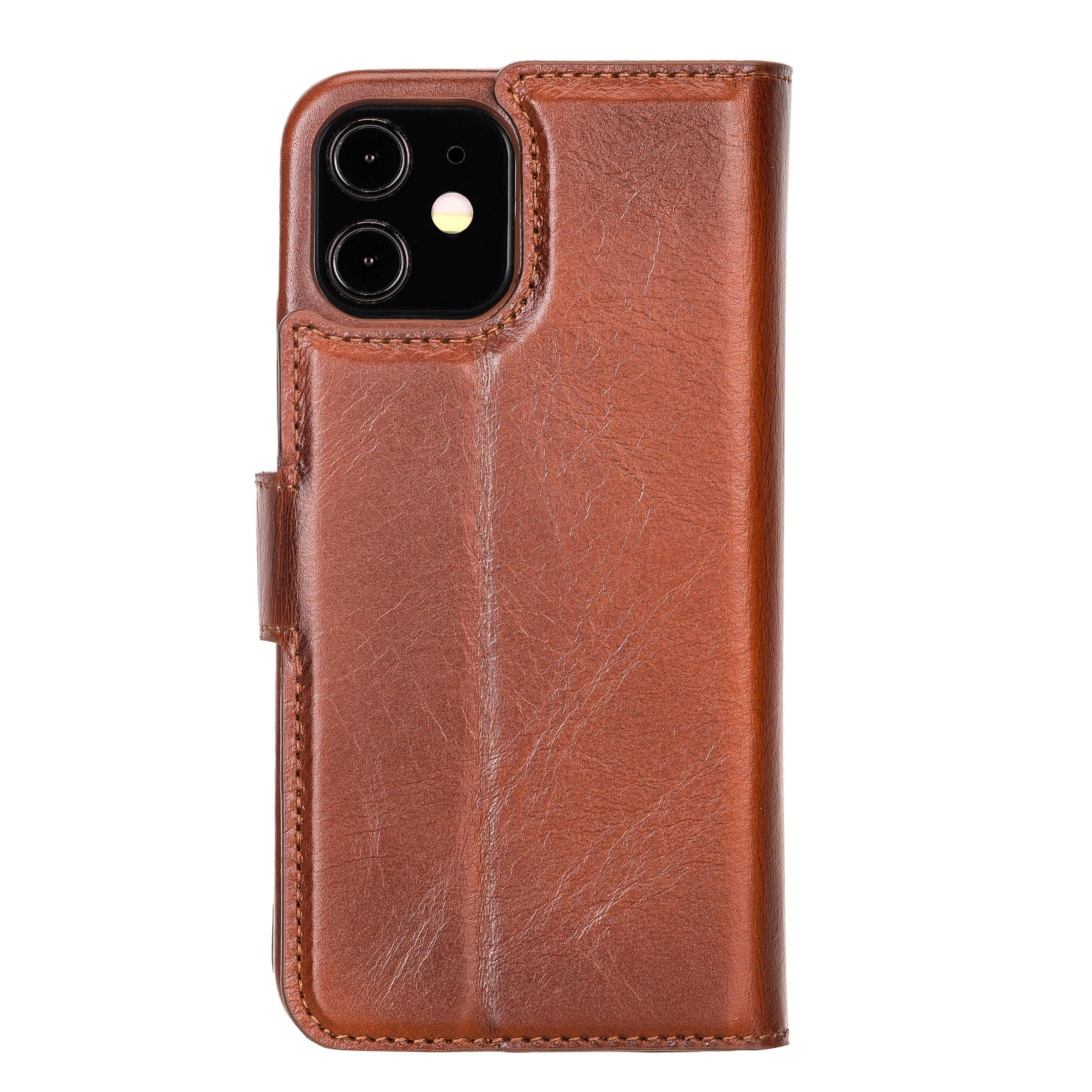 F360 Magnetic Detachable Leather Wallet Case for iPhone 12, showcasing its sleek design and functionality with credit card compartments.