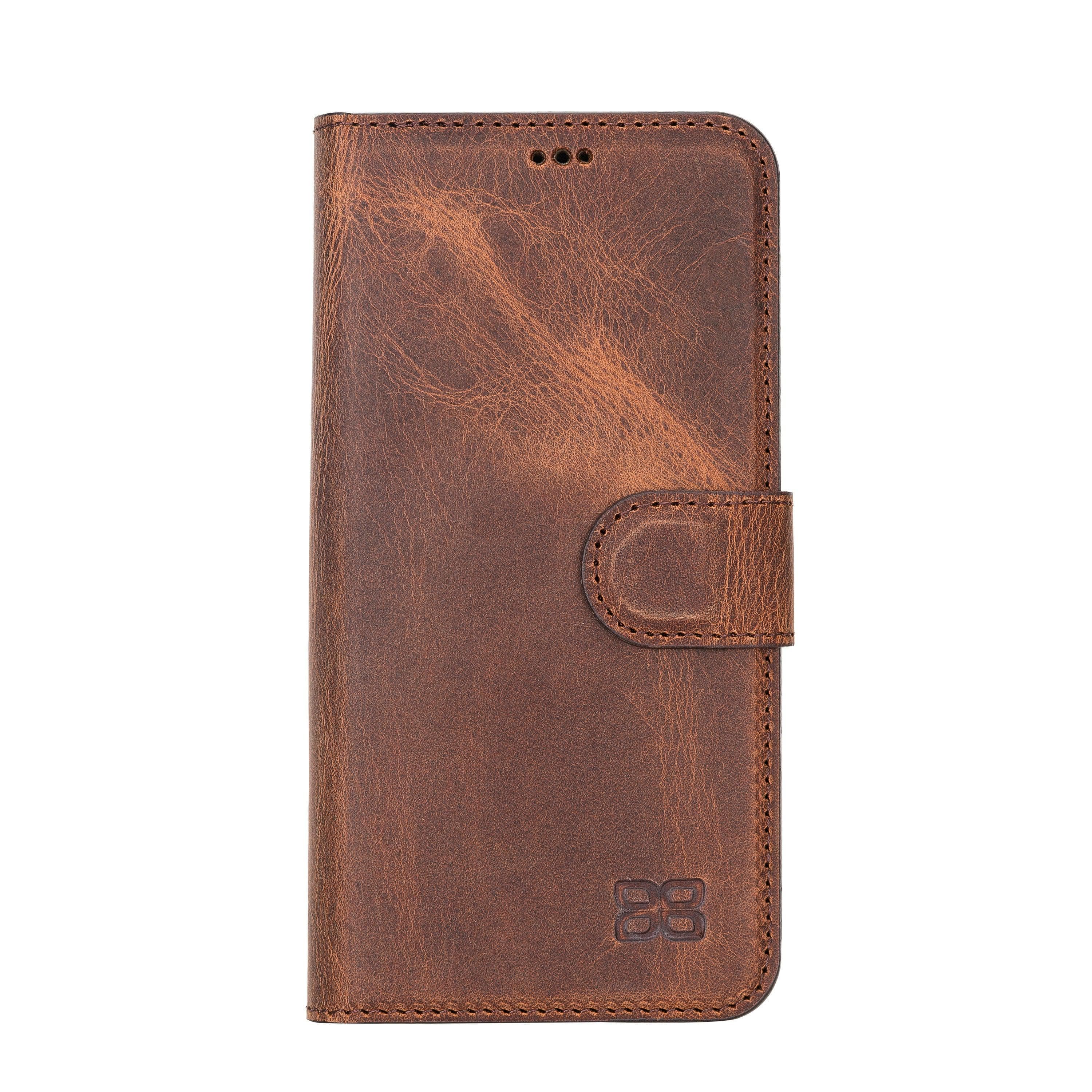 F360 Magnetic Detachable Leather Wallet Case for iPhone 12, showcasing its sleek design and functionality with credit card compartments.