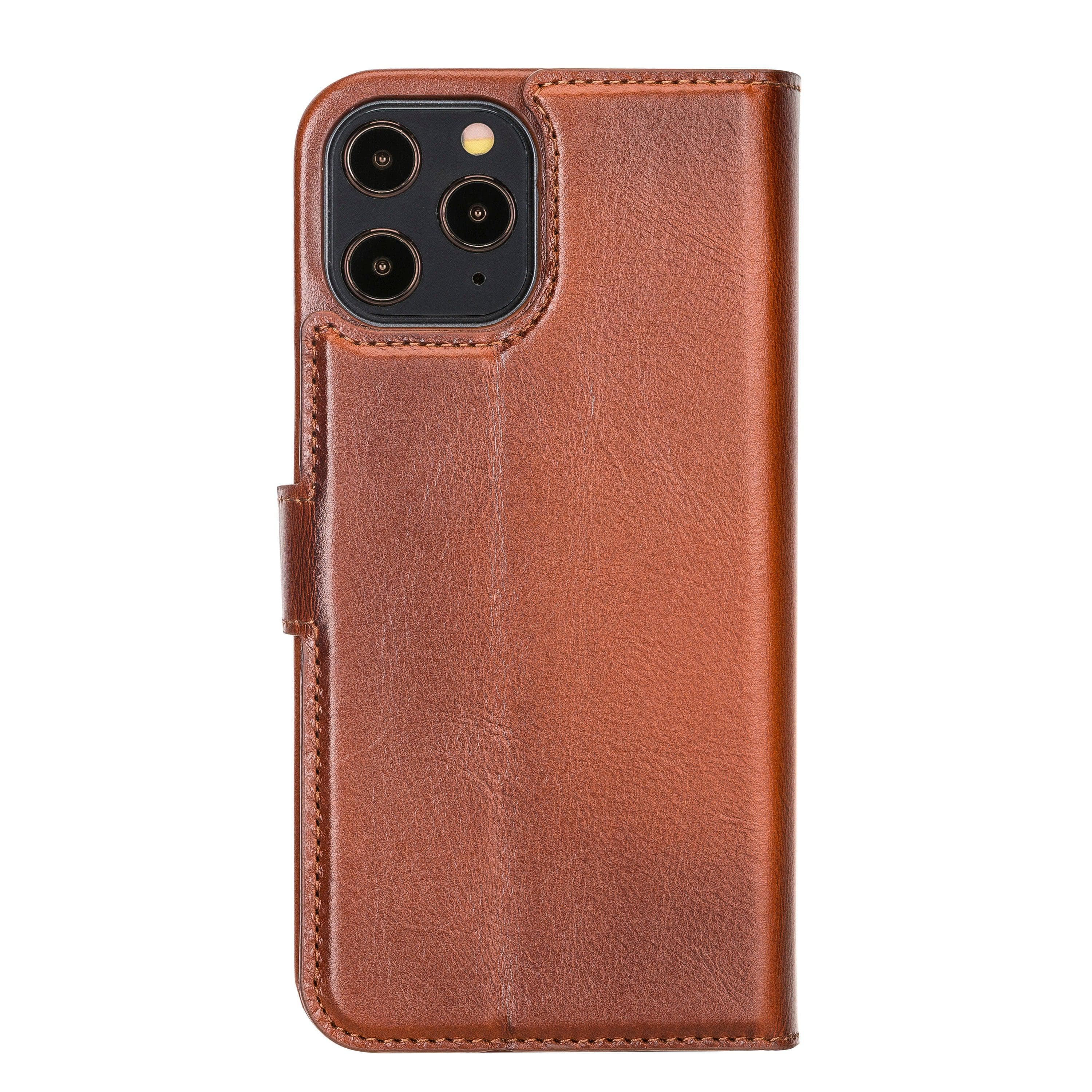 F360 Magnetic Detachable Leather Wallet Case for iPhone 12, showcasing its sleek design and functionality with credit card compartments.