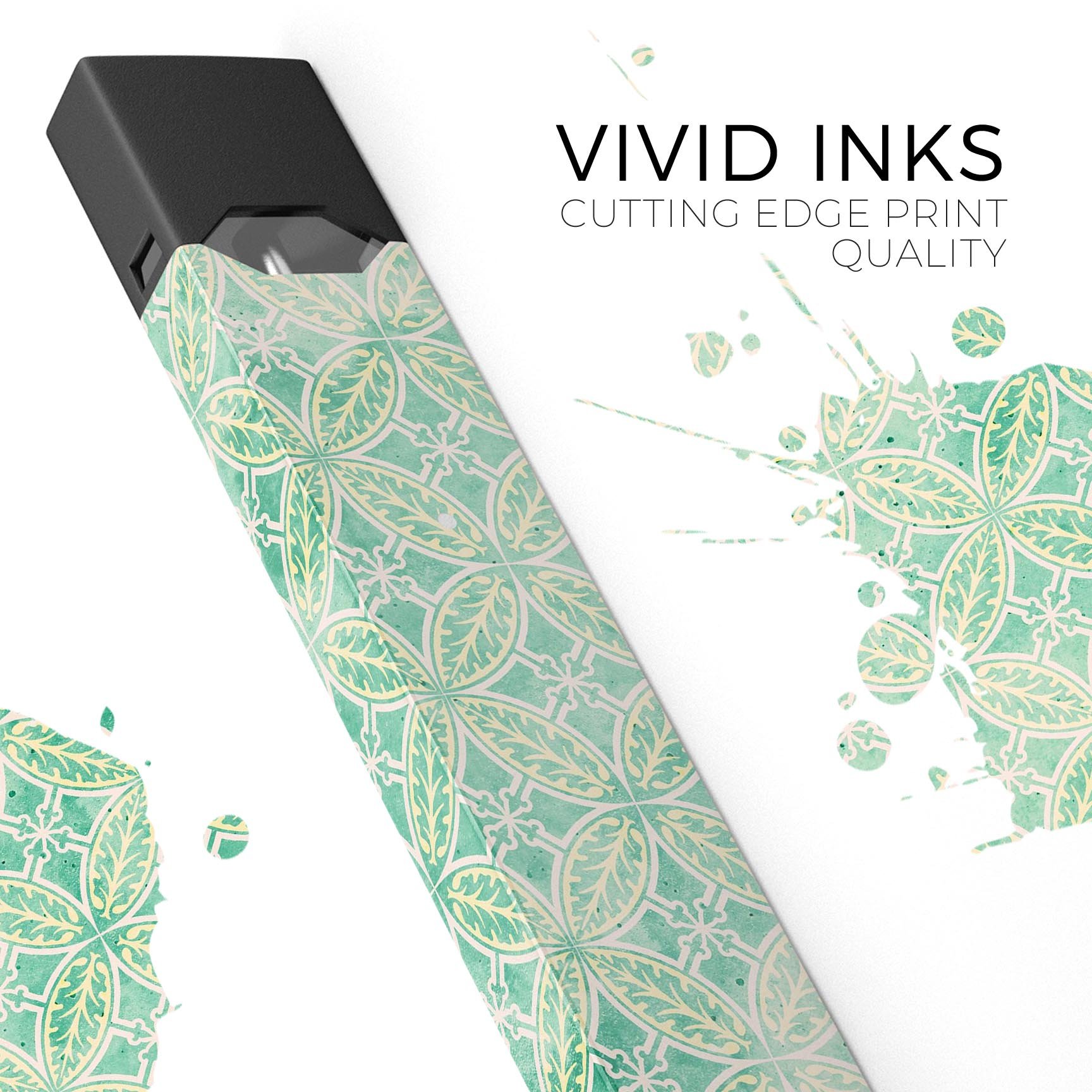 Faded blue and green overlapping circles decal for JUUL vaping device, showcasing its vibrant design and premium quality.