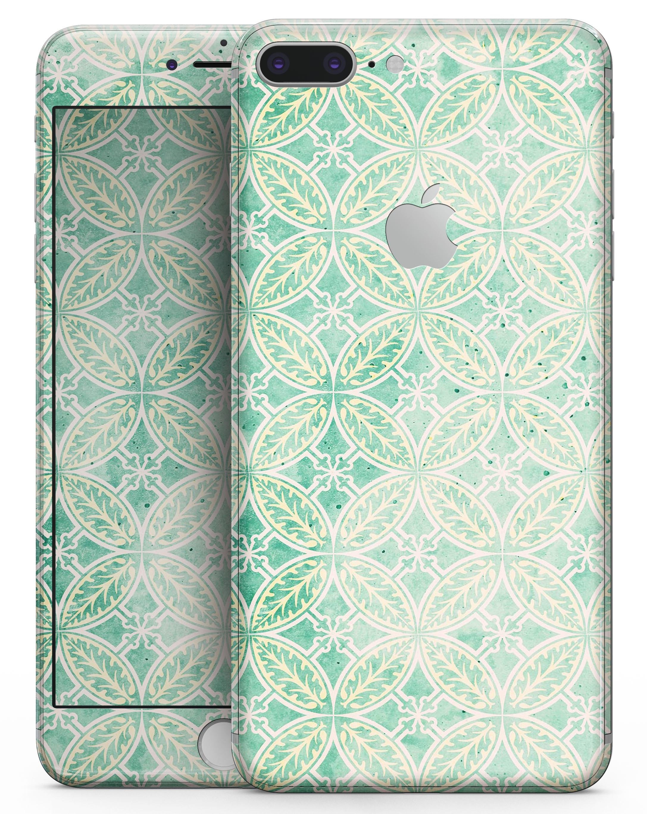 Faded blue and green overlapping circles skin for iPhone 8, showcasing a stylish design that enhances the device's appearance.