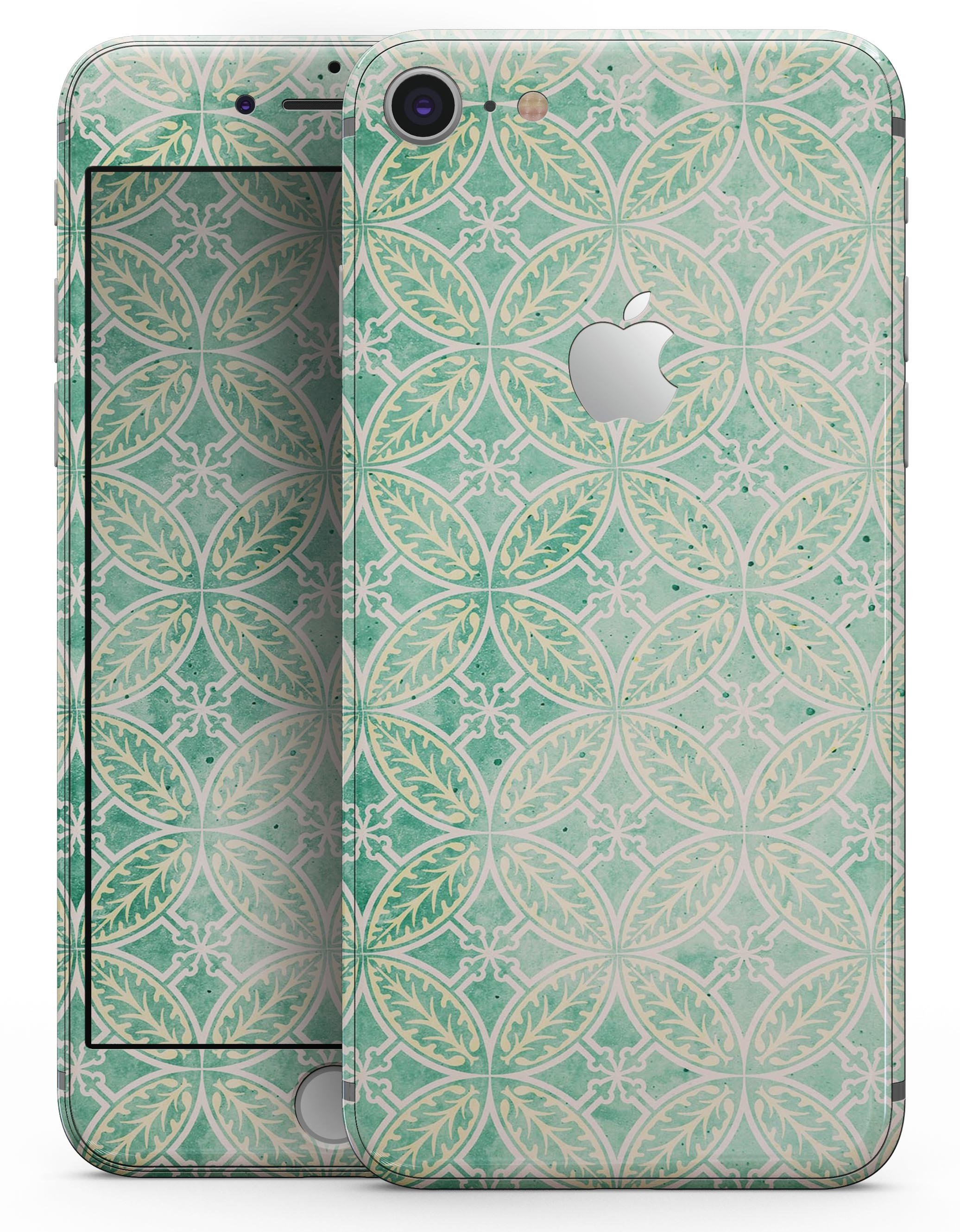 Faded blue and green overlapping circles skin for iPhone 8, showcasing a stylish design that enhances the device's appearance.