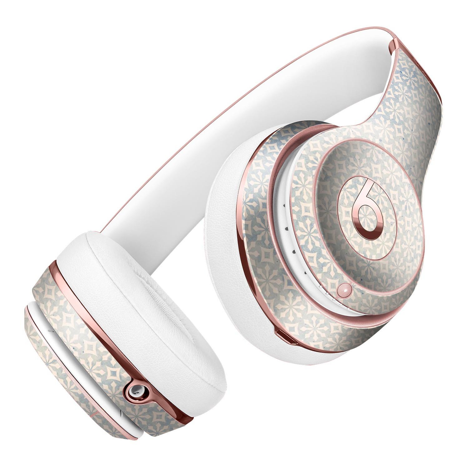 Faded blue and white snowflake pattern skin kit for Beats by Dre Solo 3 Wireless Headphones, showcasing a stylish design.