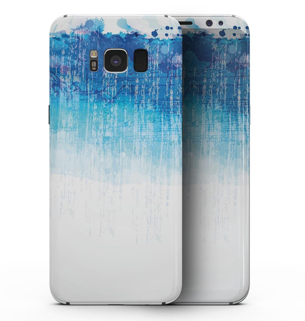 Faded Blue Watercolor Strokes skin for Samsung Galaxy S8, showcasing vibrant colors and precise cutouts for buttons and ports.