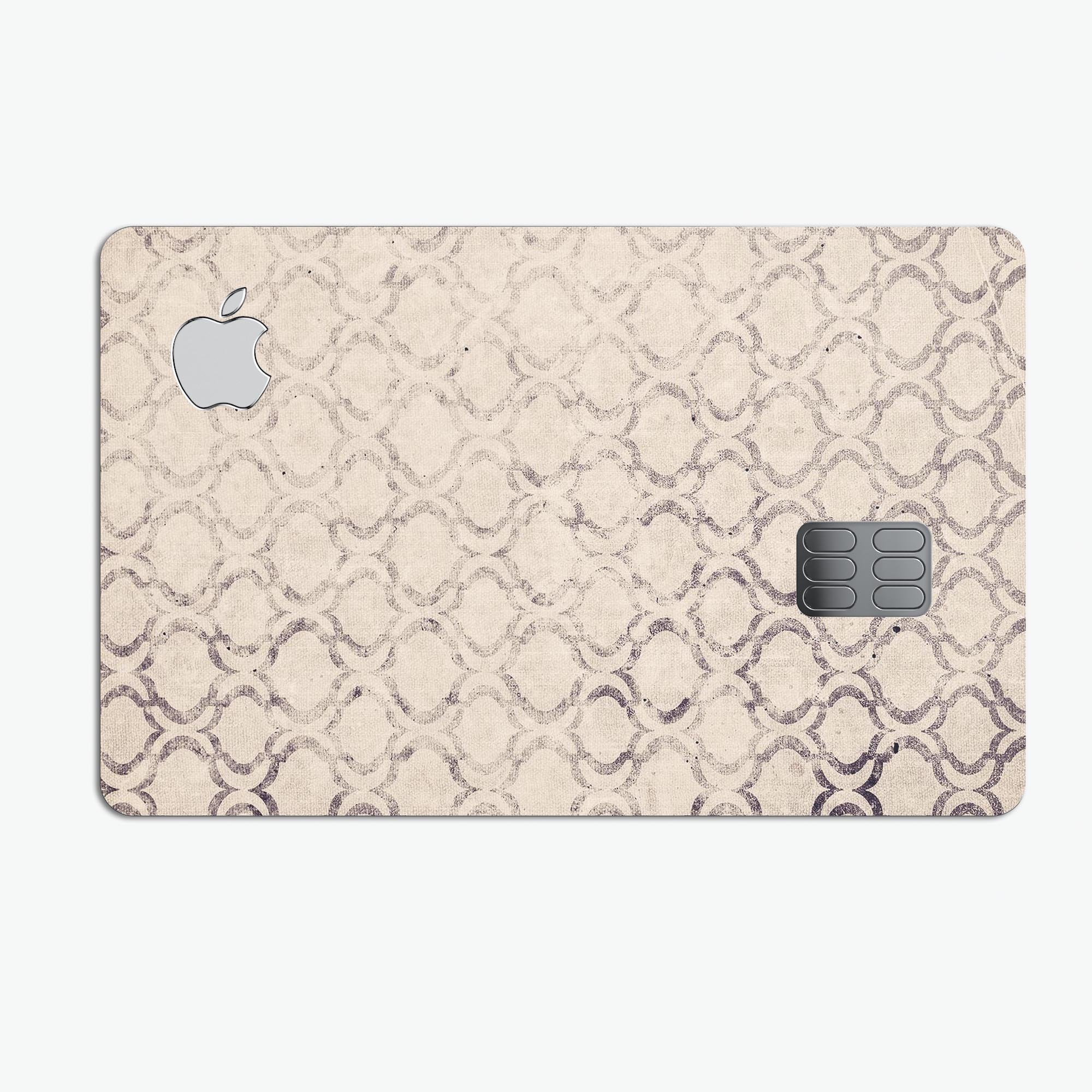 Faded Brown and Tan Oval Pattern skin decal for Apple Card, showcasing its premium vinyl material and stylish design.