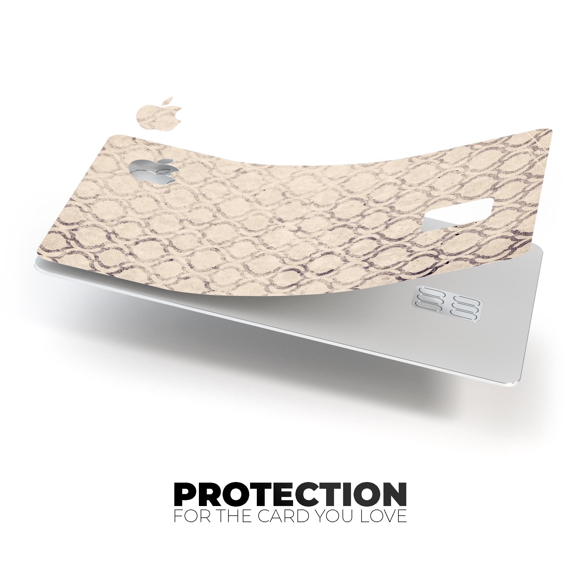 Faded Brown and Tan Oval Pattern skin decal for Apple Card, showcasing its premium vinyl material and stylish design.