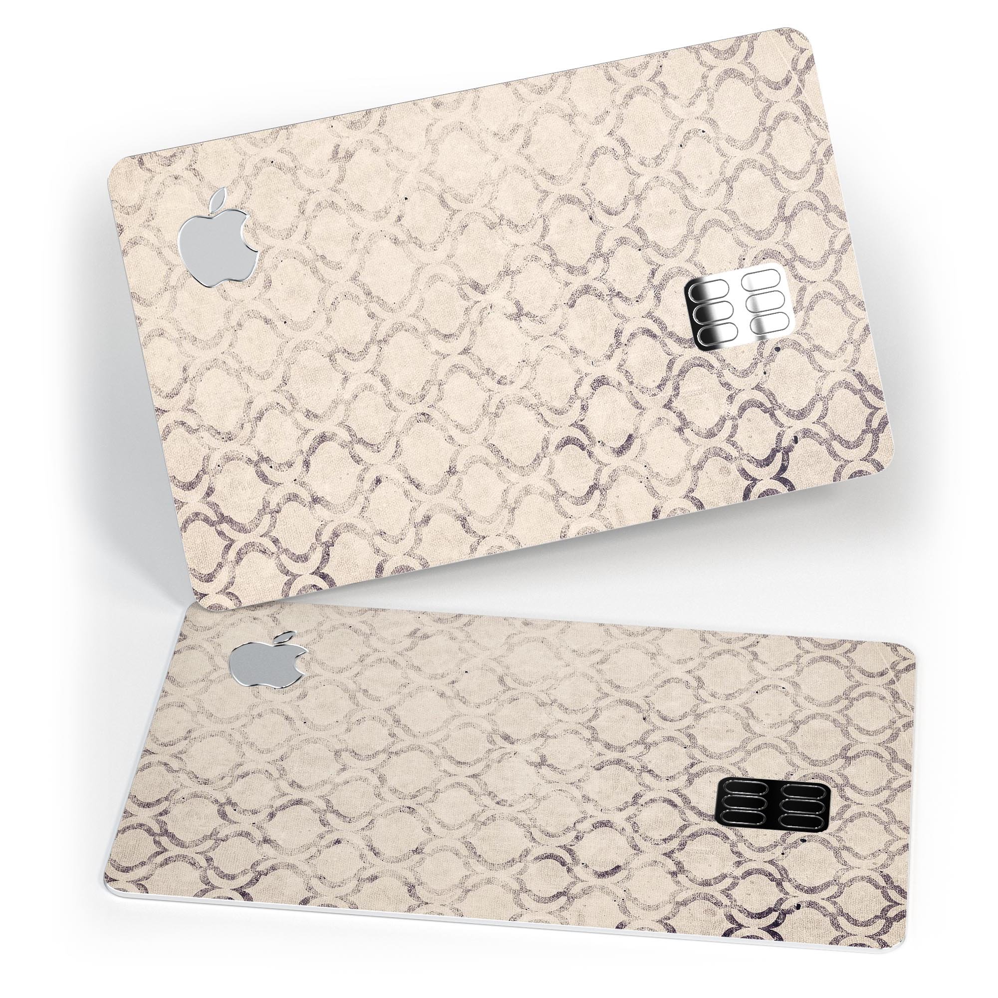 Faded Brown and Tan Oval Pattern skin decal for Apple Card, showcasing its premium vinyl material and stylish design.