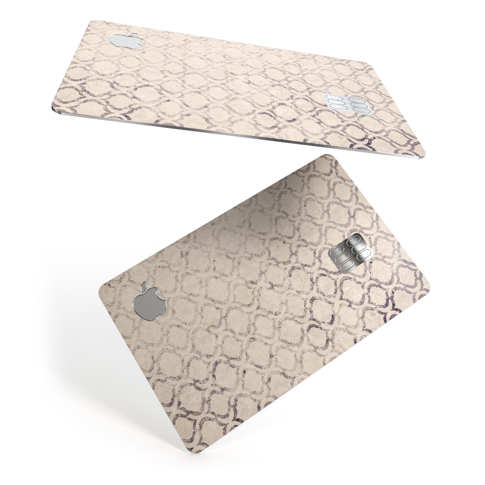 Faded Brown and Tan Oval Pattern skin decal for Apple Card, showcasing its premium vinyl material and stylish design.