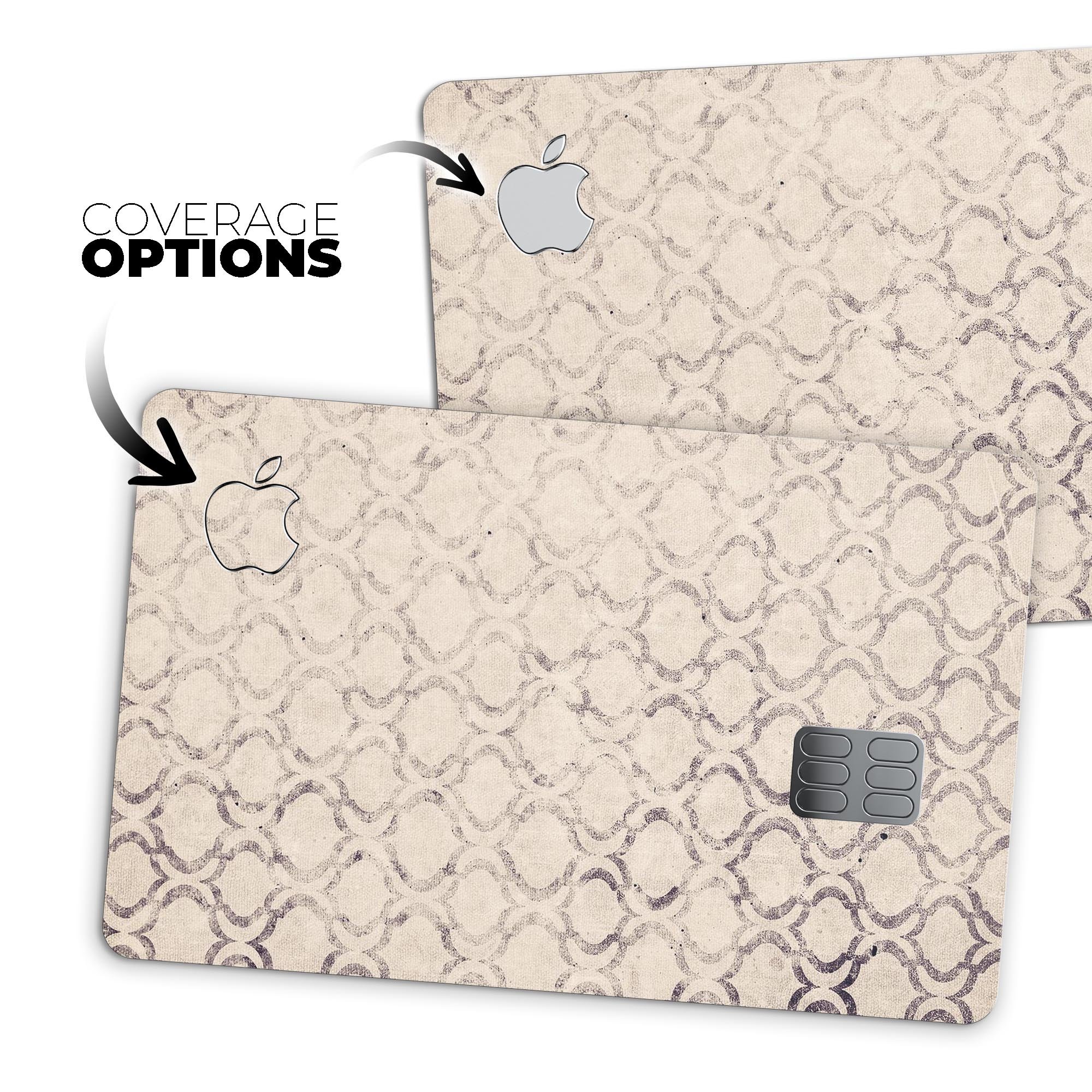 Faded Brown and Tan Oval Pattern skin decal for Apple Card, showcasing its premium vinyl material and stylish design.