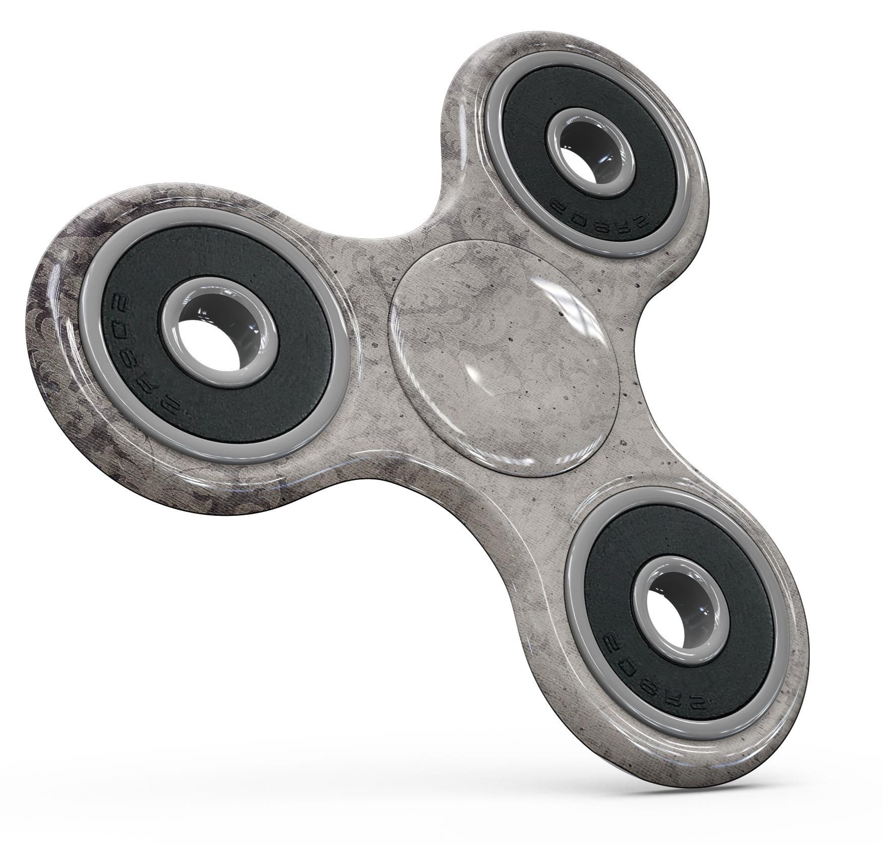 Faded brown damask pattern skin kit for fidget spinner, showcasing intricate design and premium vinyl material.