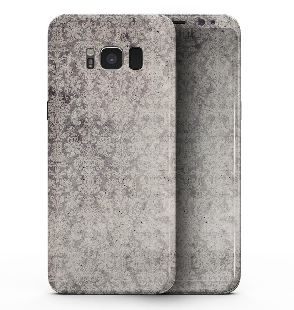 Faded brown vertical damask pattern skin for Samsung Galaxy S8, showcasing its elegant design and precise fit.