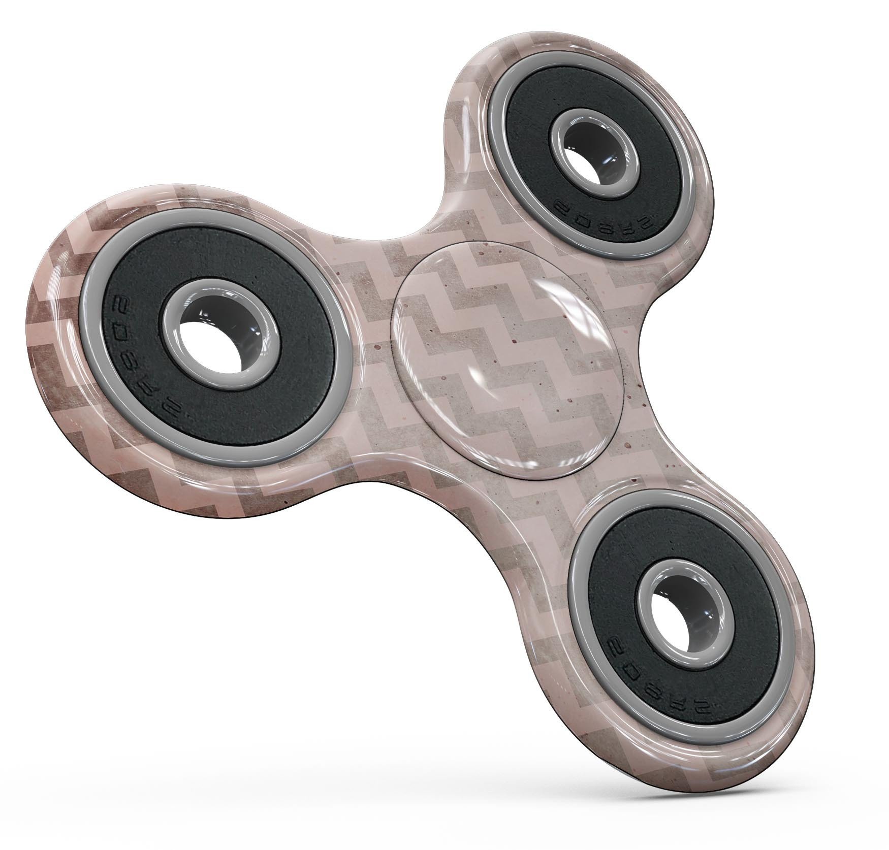 Faded cocoa and light pink chevron pattern skin for fidget spinner, showcasing a stylish design and premium vinyl material.