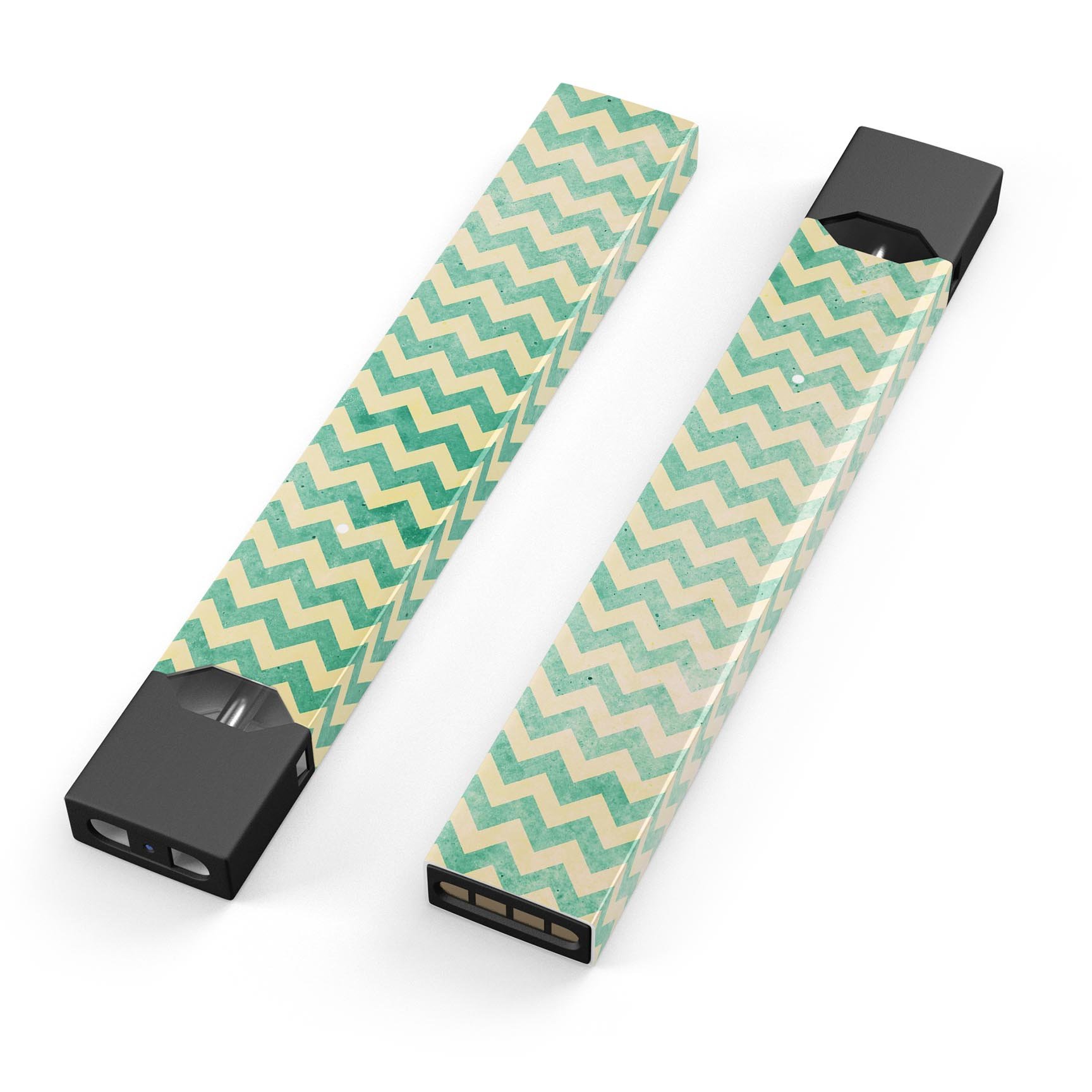 Faded Green Chevron Pattern skin-wrap for JUUL device, showcasing vibrant design and precision cut.