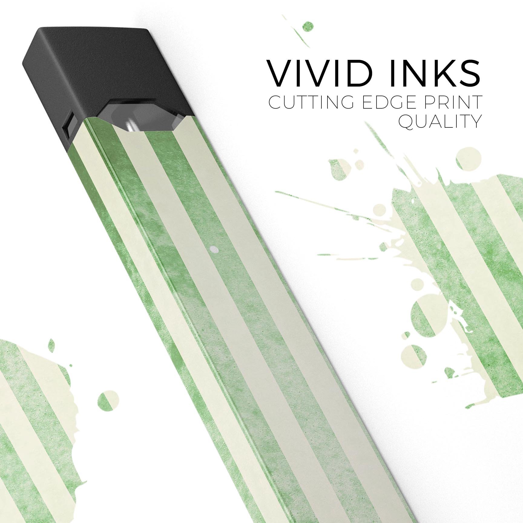 Faded Green Vertical Stripes skin-wrap for JUUL vaping device, showcasing a stylish design and premium quality.