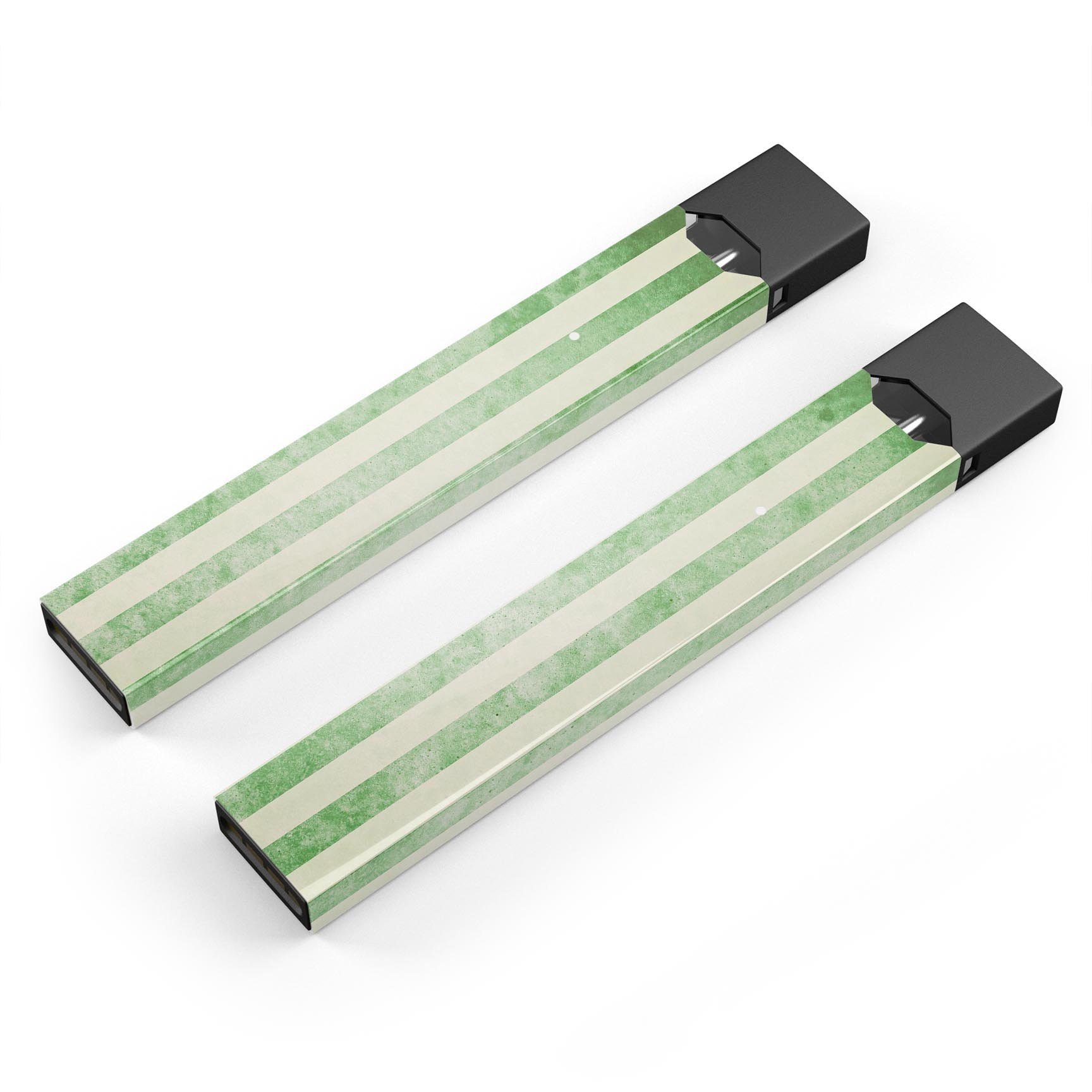 Faded Green Vertical Stripes skin-wrap for JUUL vaping device, showcasing a stylish design and premium quality.