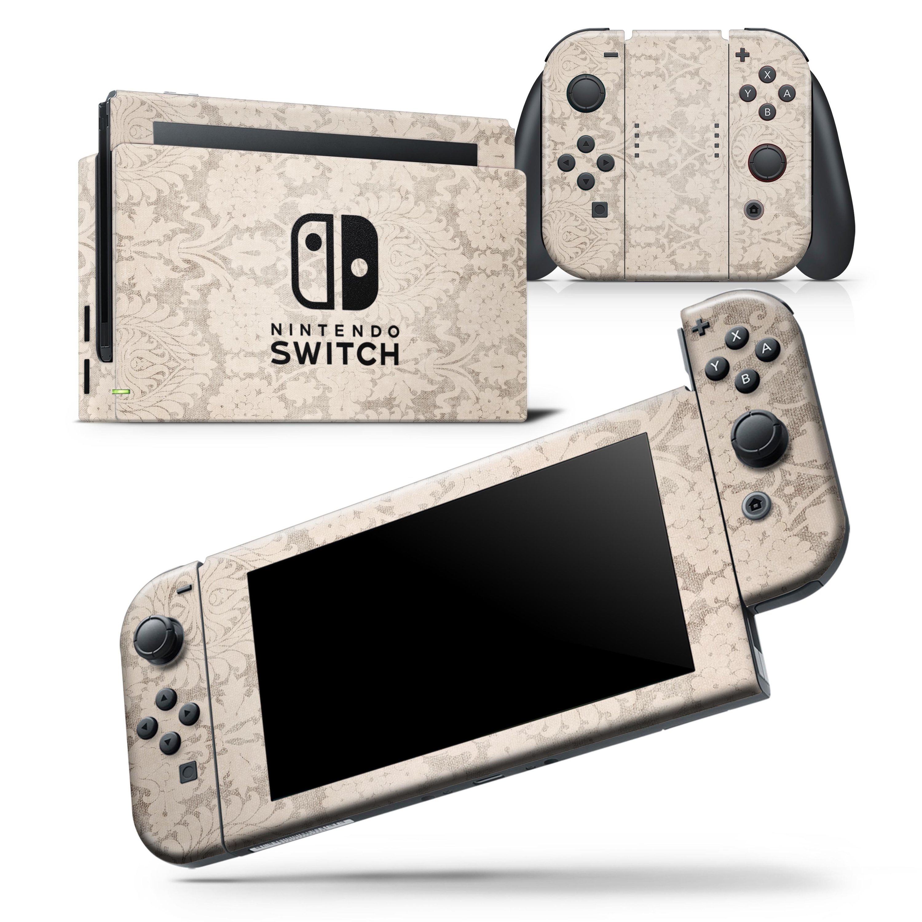 Faded Grunge Pattern skin wrap decal for Nintendo Switch, showcasing a stylish design that fits the console and controllers perfectly.