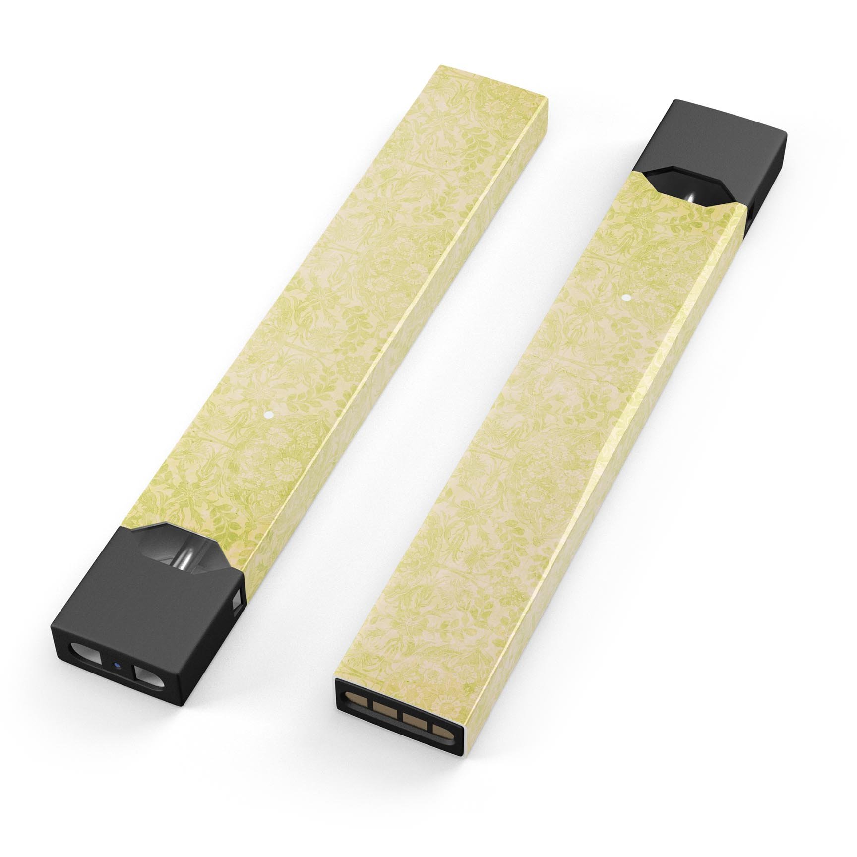 Faded Lime Damask Pattern skin-wrap sticker for JUUL device, showcasing vibrant design and precision cut.