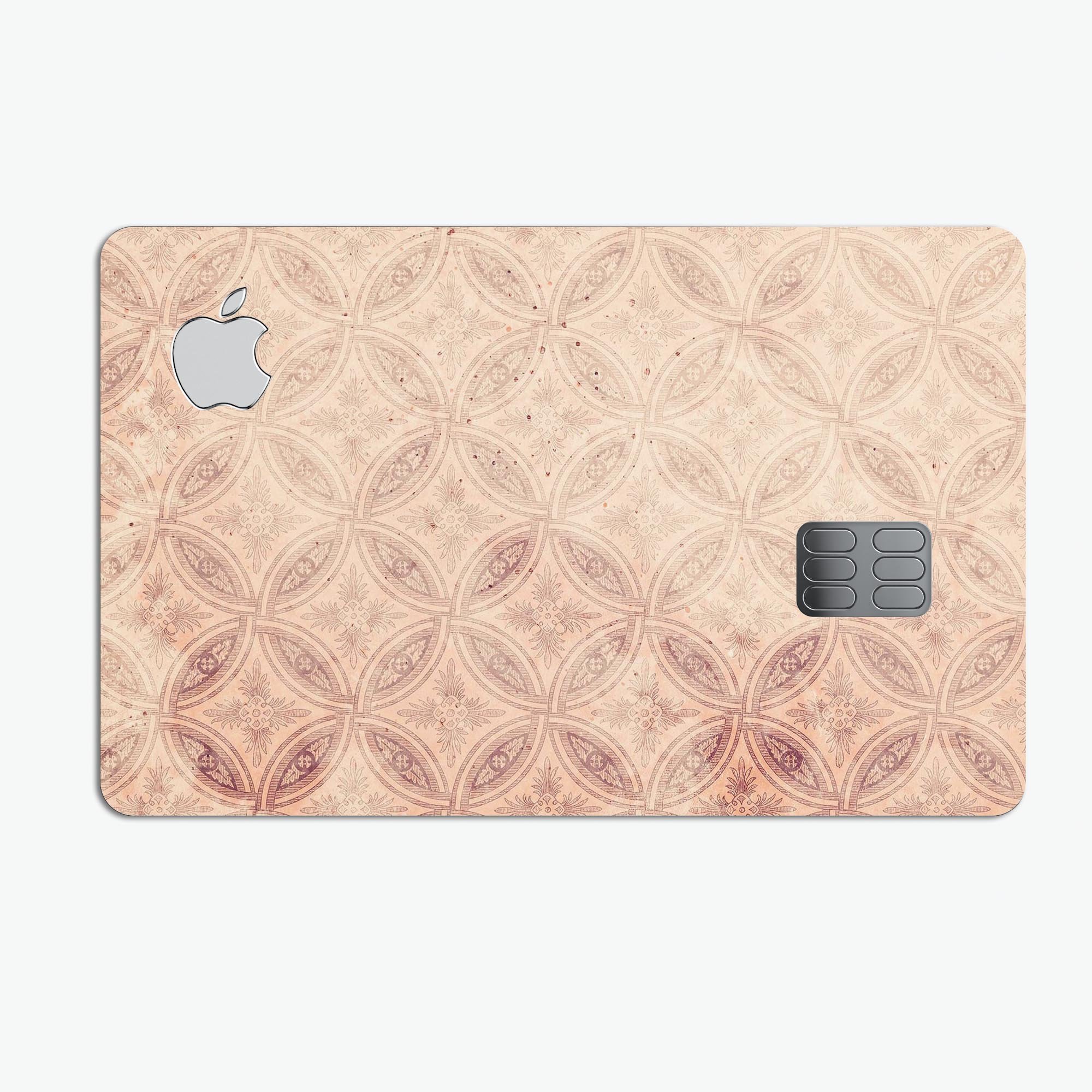 Faded Maroon Overlapping Circles decal skin for Apple Card, showcasing premium vinyl material and stylish design.