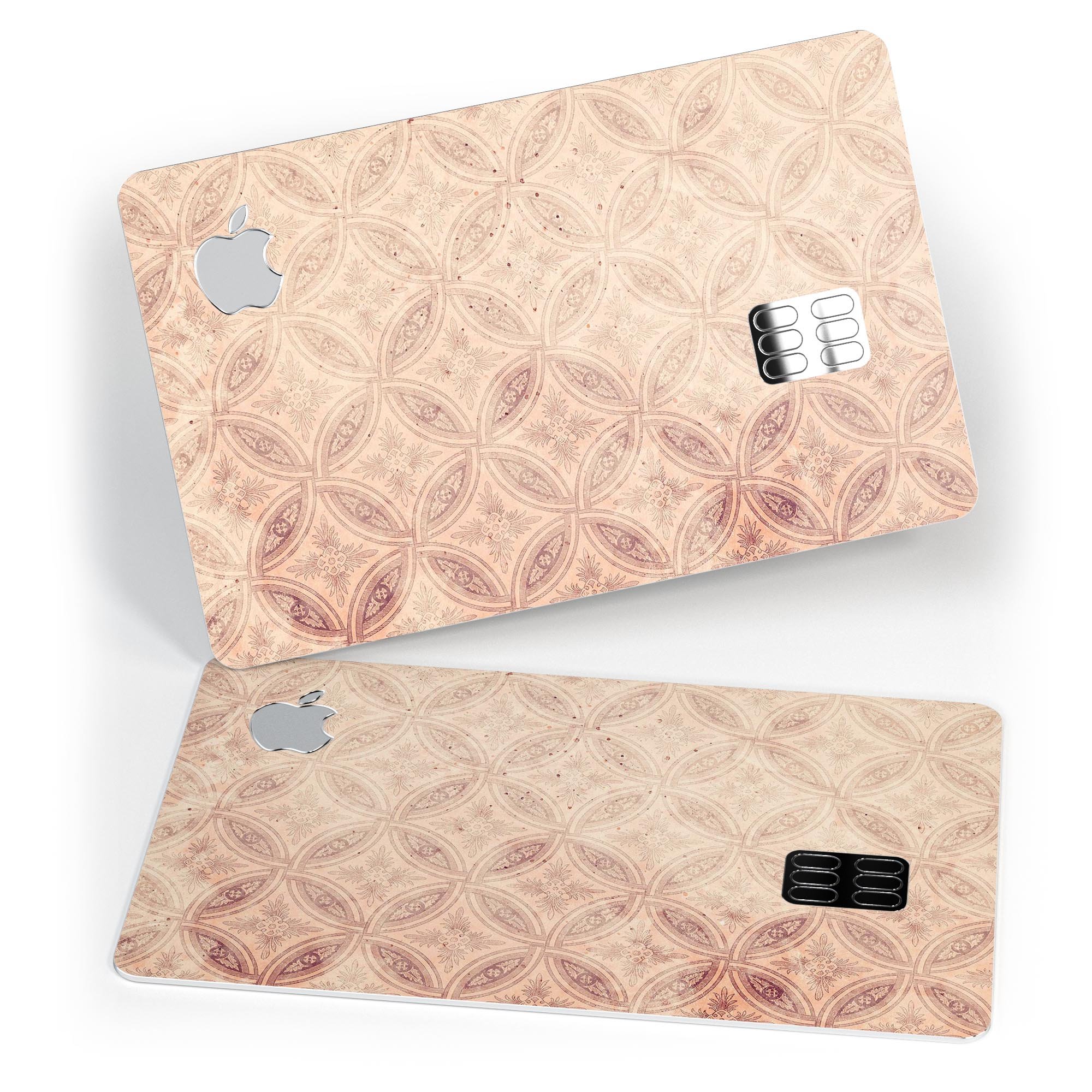 Faded Maroon Overlapping Circles decal skin for Apple Card, showcasing premium vinyl material and stylish design.