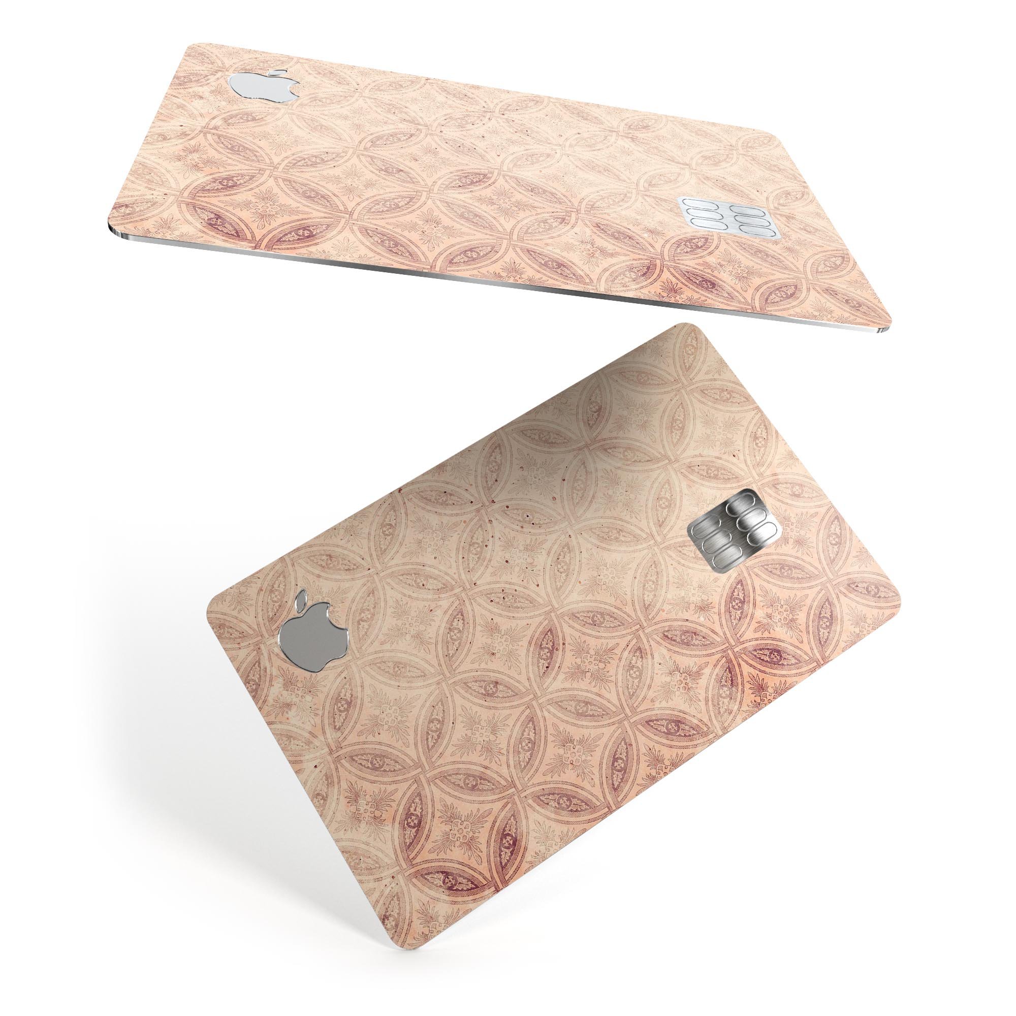 Faded Maroon Overlapping Circles decal skin for Apple Card, showcasing premium vinyl material and stylish design.