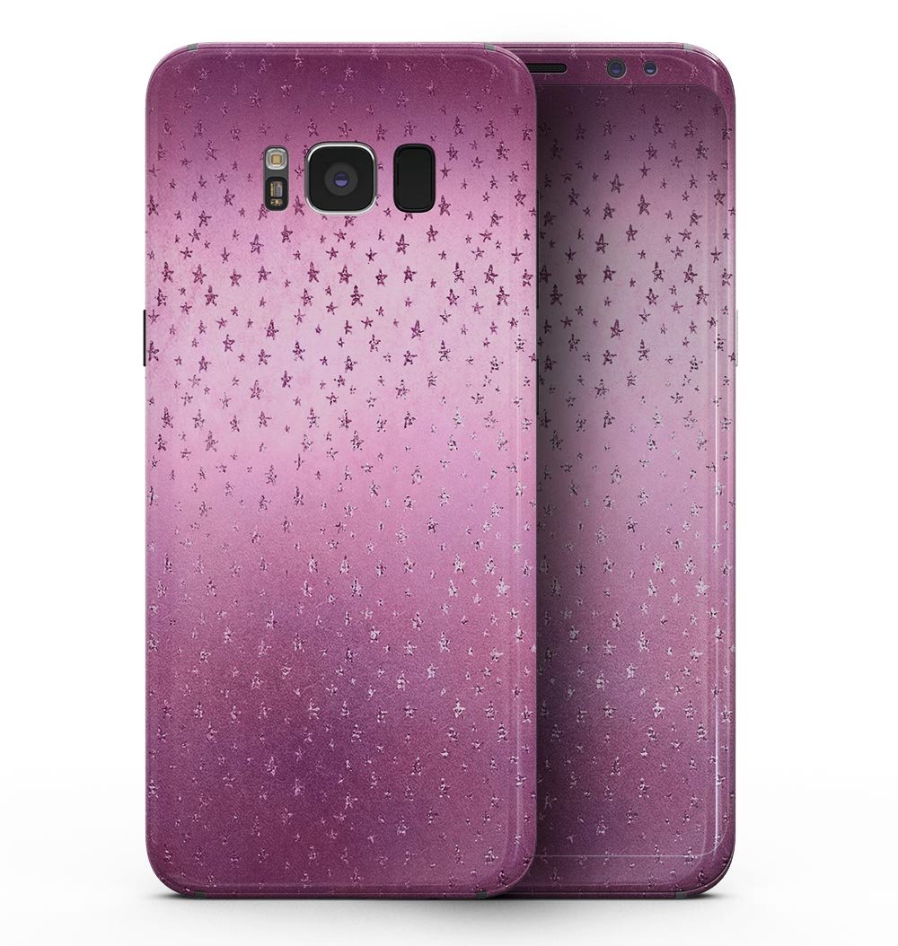 Faded Micro Pink Stars skin kit for Samsung Galaxy S8, showcasing a stylish design with a smooth finish.