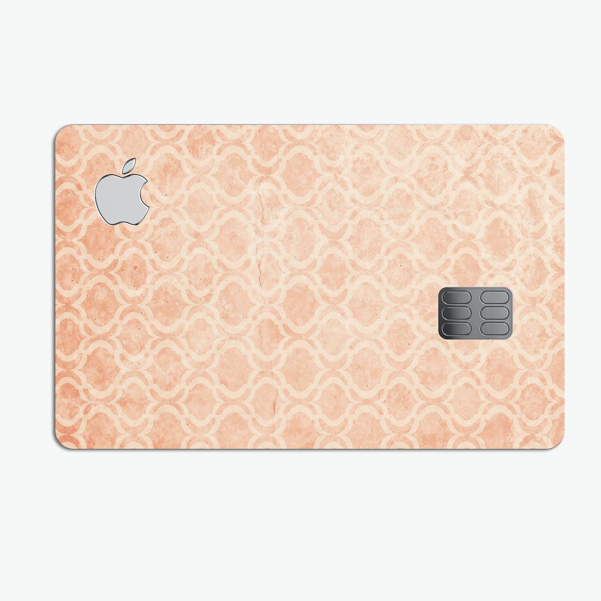 Faded Orange Oval Pattern Premium Protective Decal Skin-Kit for Apple Card, showcasing vibrant colors and a sleek design.