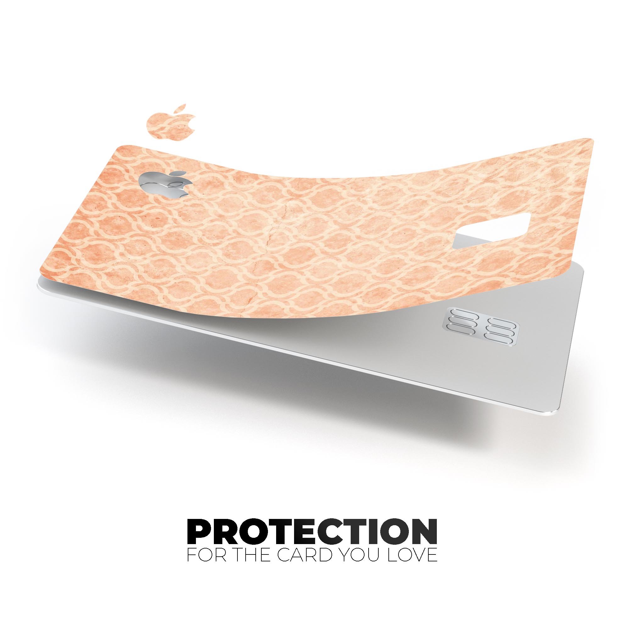 Faded Orange Oval Pattern Premium Protective Decal Skin-Kit for Apple Card, showcasing vibrant colors and a sleek design.