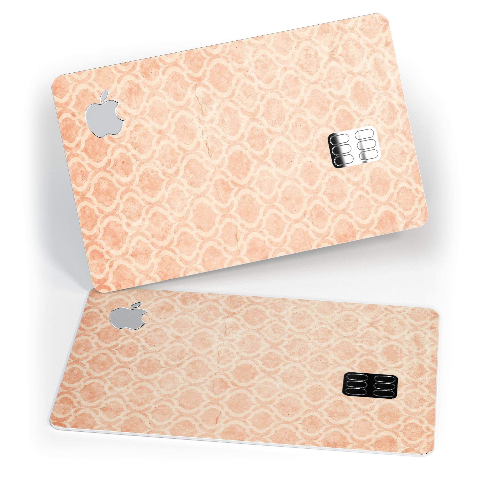 Faded Orange Oval Pattern Premium Protective Decal Skin-Kit for Apple Card, showcasing vibrant colors and a sleek design.