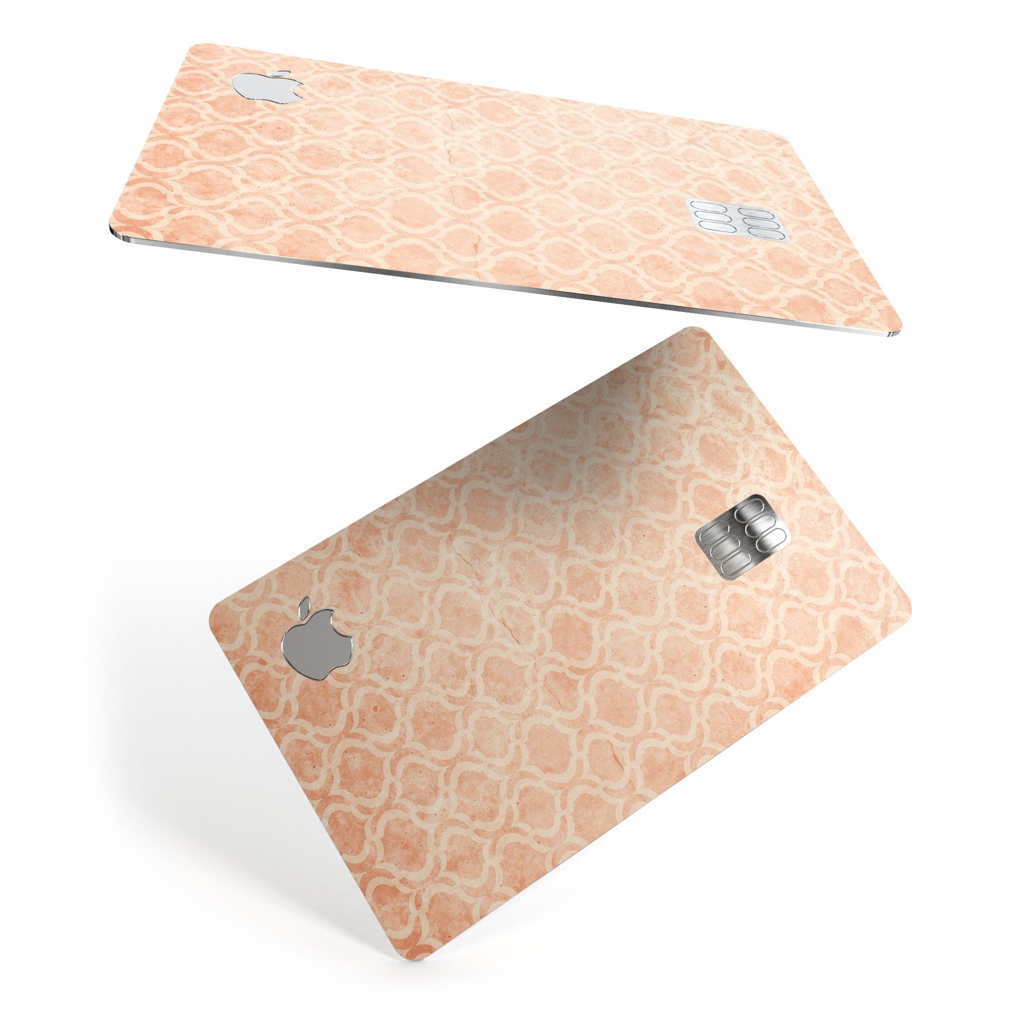 Faded Orange Oval Pattern Premium Protective Decal Skin-Kit for Apple Card, showcasing vibrant colors and a sleek design.