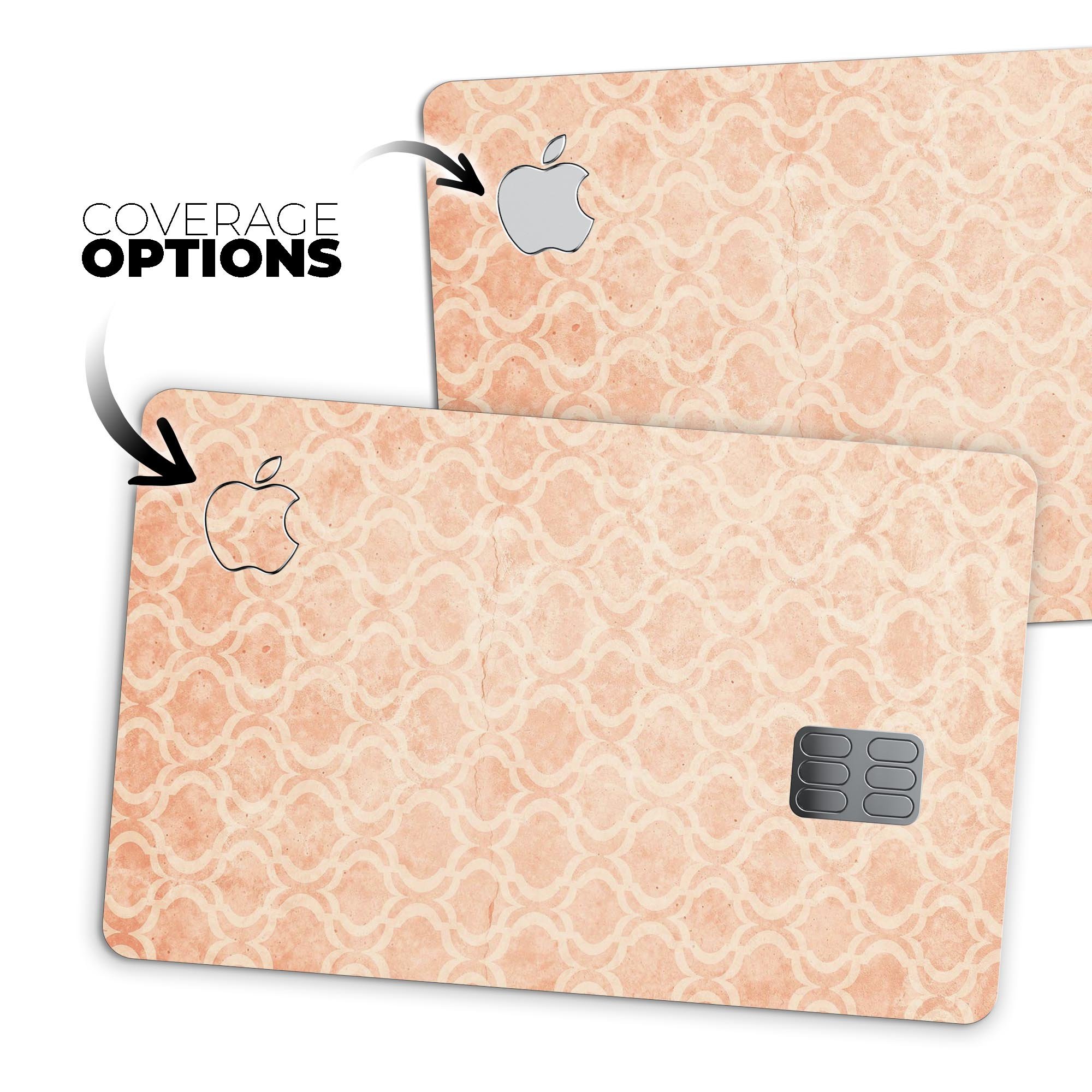 Faded Orange Oval Pattern Premium Protective Decal Skin-Kit for Apple Card, showcasing vibrant colors and a sleek design.